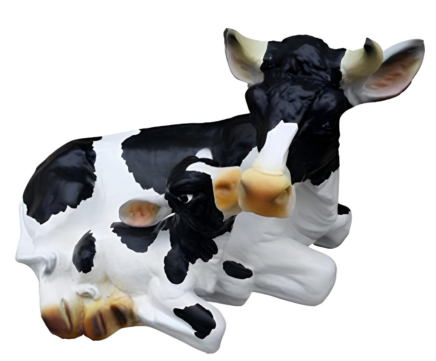 JVmoebel Tierfigur Handbemalte Gartenfigur lustige Kuh aus wetterfestem Kunststoff (Skulptur A186-36cm), Made in Europa