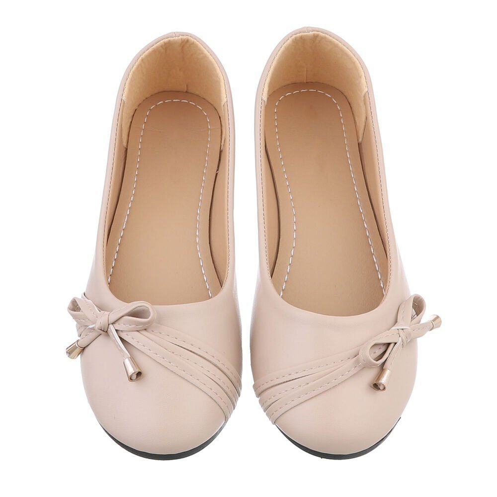 Ital-Design Damen Freizeit Ballerina (85894128) Blockabsatz Klassische Ballerinas in Beige