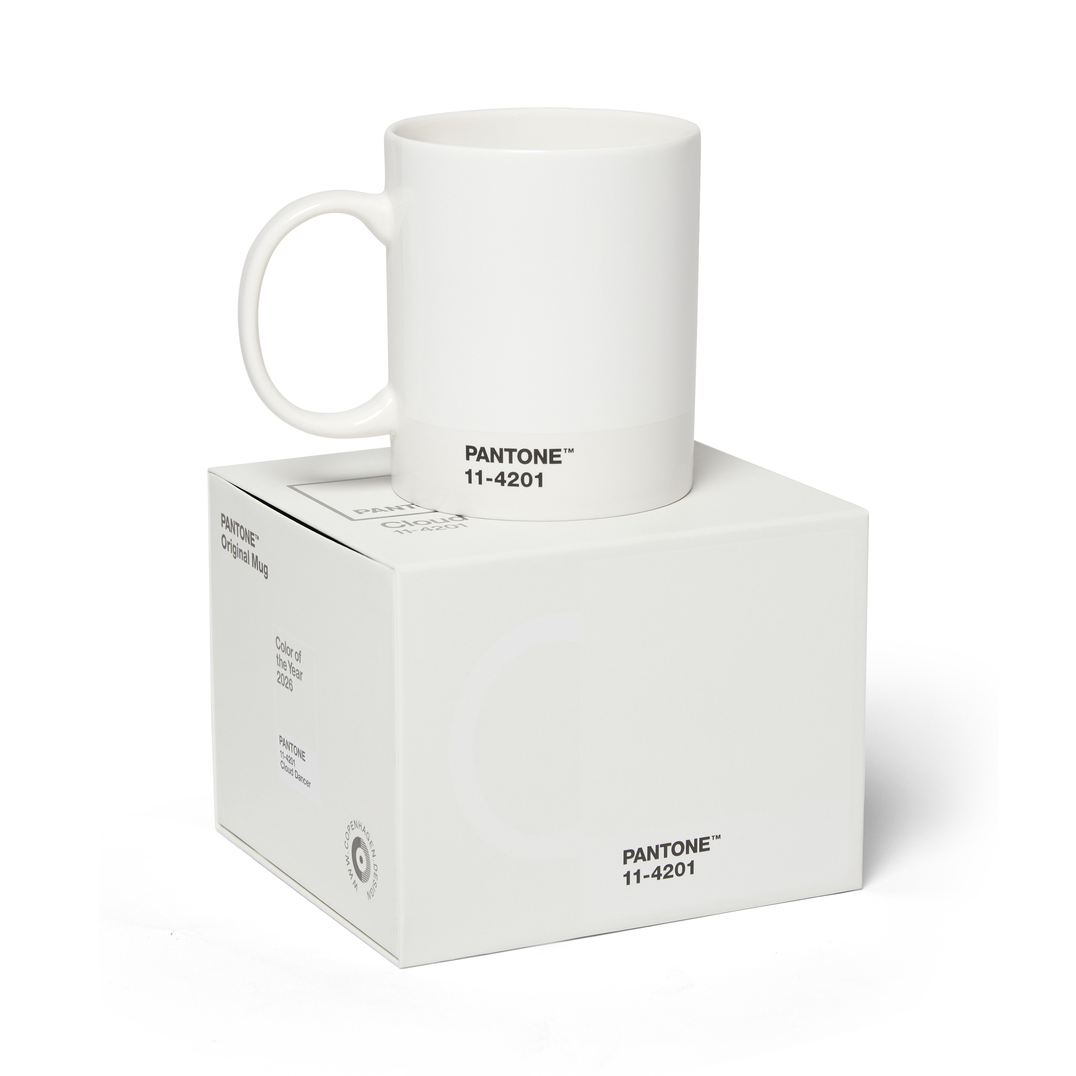 PANTONE Tasse Porzellan-Becher, Kaffeetasse, Farbe des Jahres 2026, Cloud Dancer, 11-4201