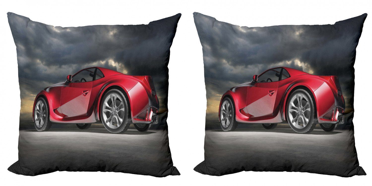 Modern Red Doppelseitiger Stück), Kissenbezüge Moderne (2 Vehicle Sports Accent Digitaldruck, Autos Abakuhaus
