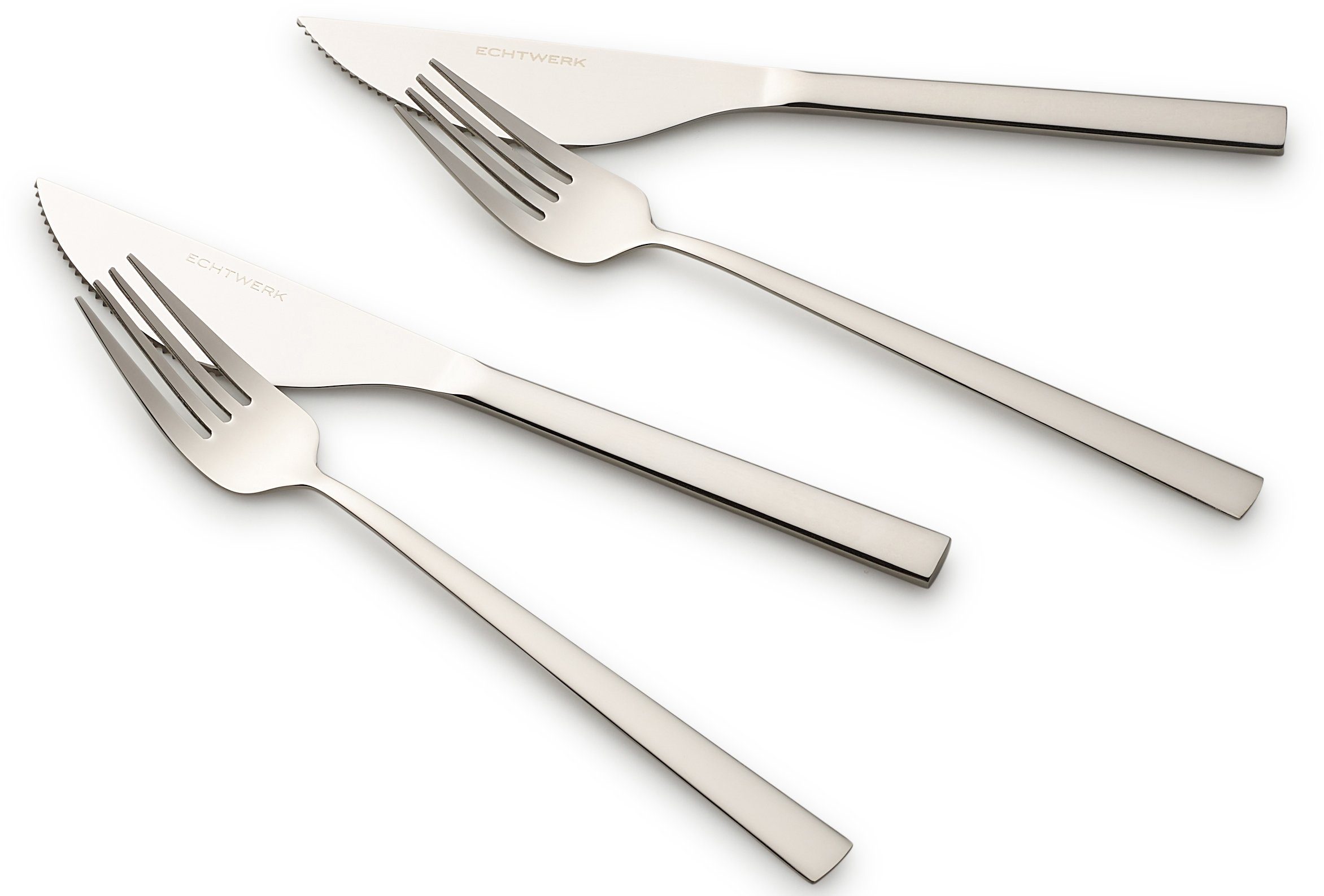 ECHTWERK Besteck-Set Angelini (4-tlg), 2 Personen, Chromnickelstahl 18/10, für Pizza, Quiche, Flammkuchen