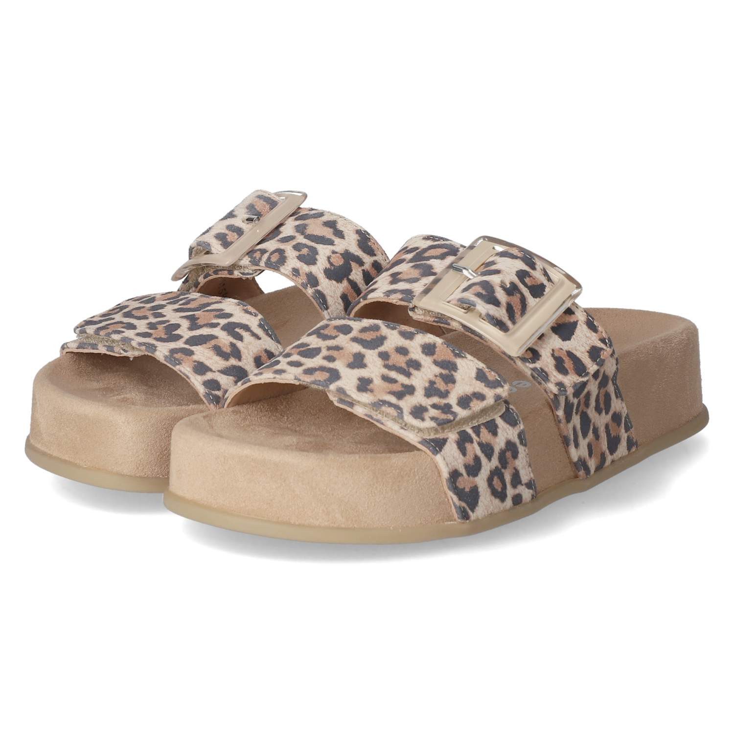 Paul Green Paul Green 6157-000 Damen Rauleder beige-kombi Pantolette günstig online kaufen