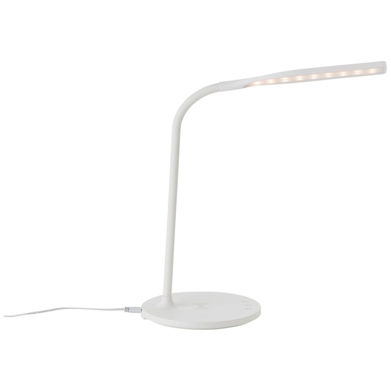 Induktionsladeschale Lampe, Joni, Brilliant LED Tischleuchte weiß, 1x int LED 3000-5400K, Tischleuchte Joni mit