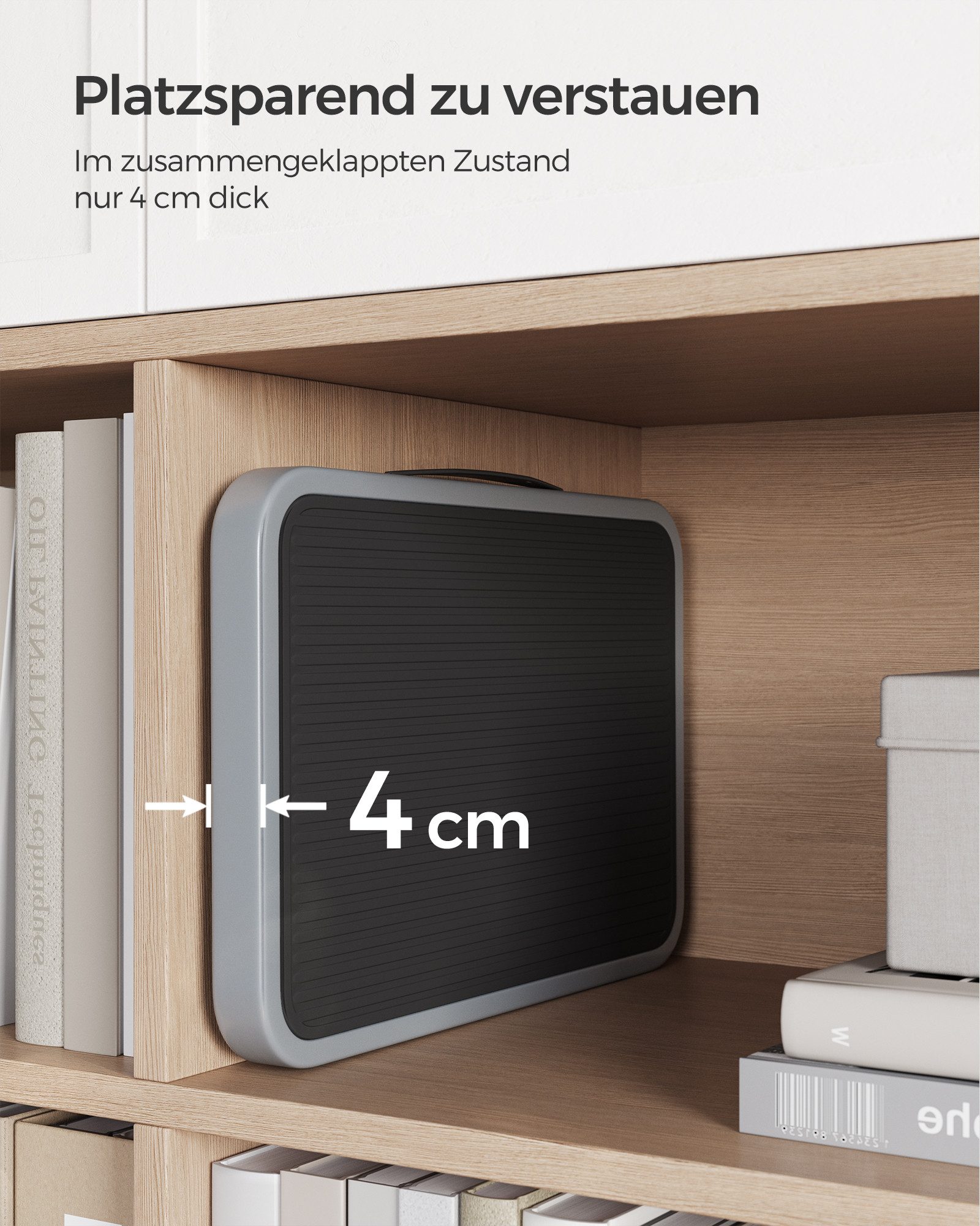 SONGMICS Trittleiter Tritthocker (Klapptritt, einstufige Leiter aus Stahl, rutschfeste Trittfläche), bis zu 150 kg belastbar