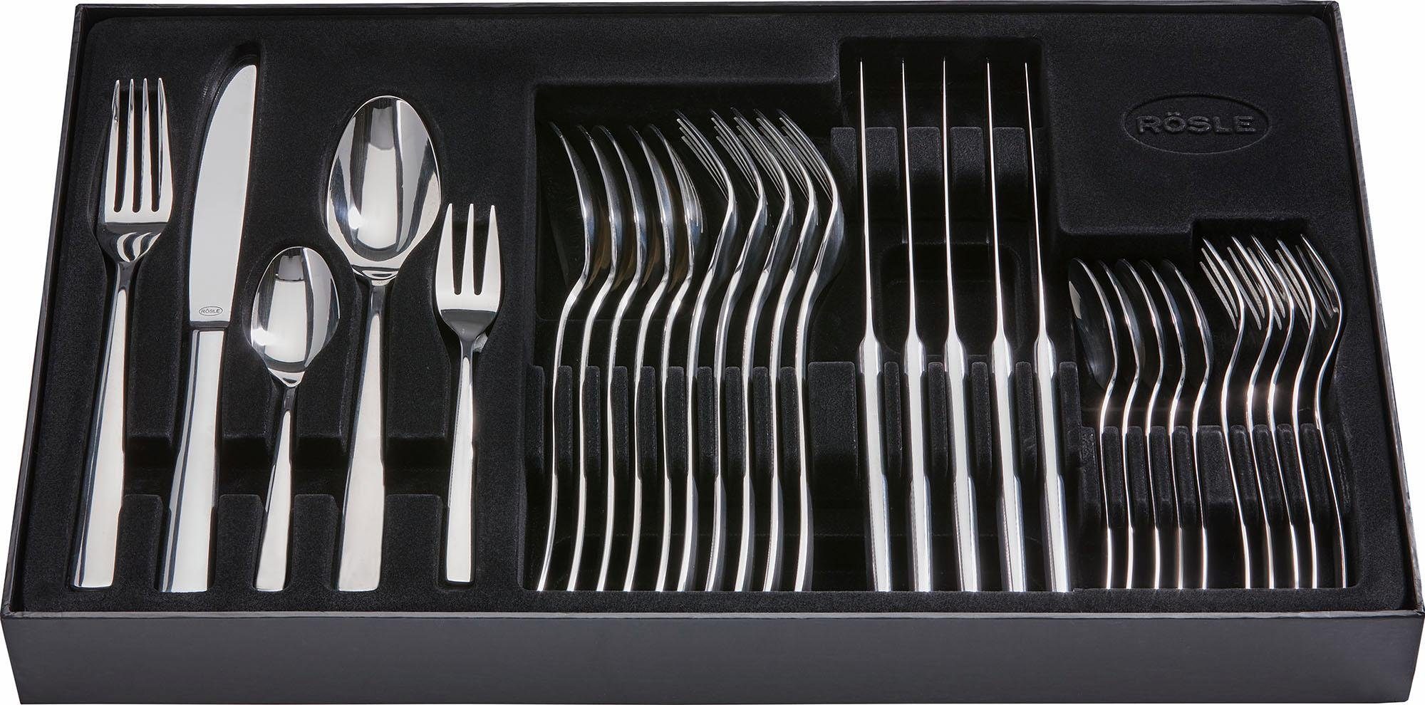 RÖSLE Besteck-Set ELEGANCE (30-tlg), 6 Personen, Edelstahl 18/10, spülmaschinengeeignet