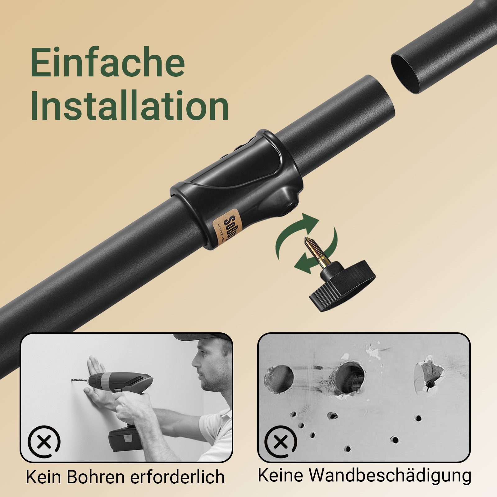 SoBuy Kleiderständer FRG109, deckenhoch, 3-stufige, höhen- und breitenverstellbar, Garderoben System mit 2 Kleiderstangen Regalsystem, Schlafzimmer