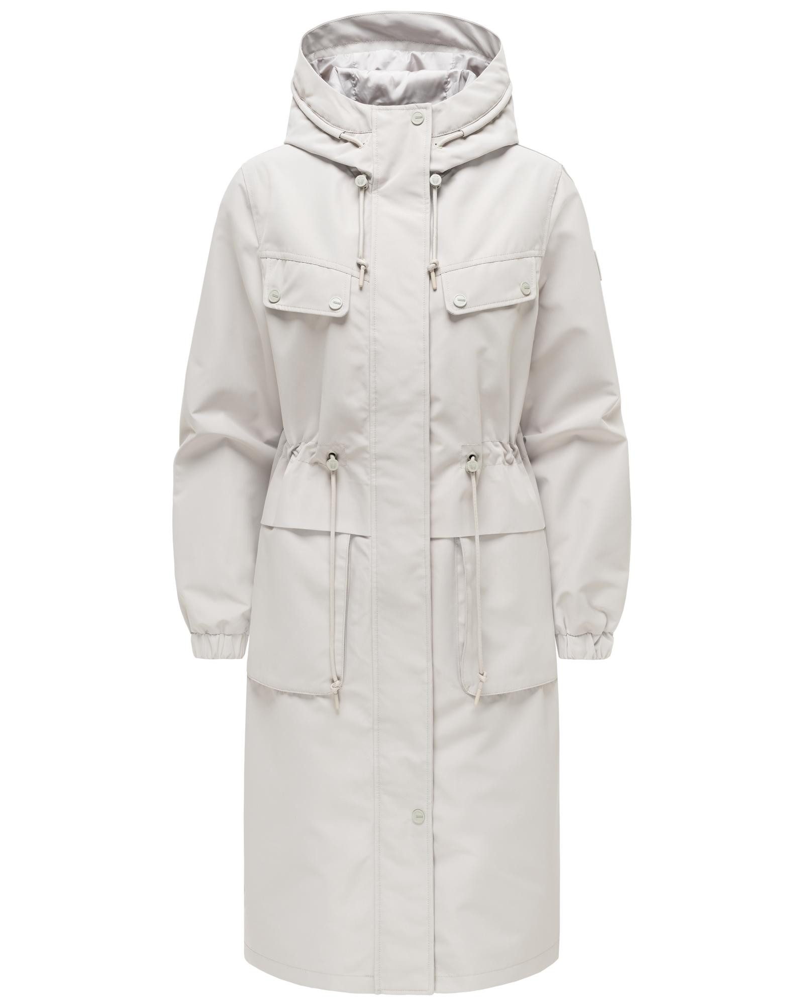 Navahoo Langmantel Kirschwind 14 Wasserdichter Übergangsmantel mit Brusttaschen