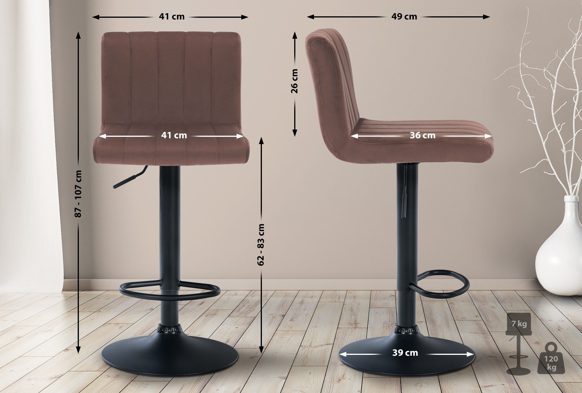 CLP Barhocker Jamie (2er Set, 2 günstig online kaufen