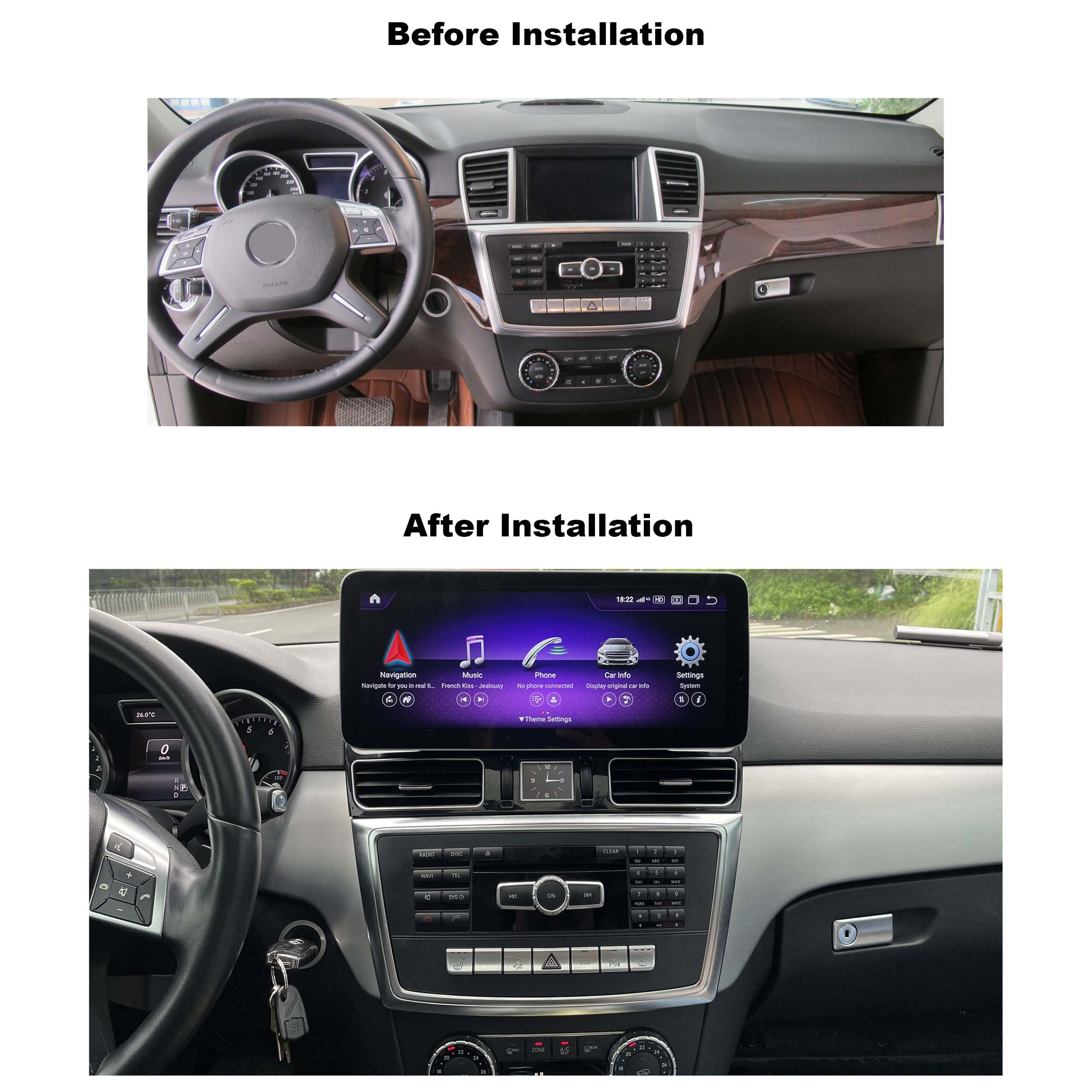 TAFFIO Für Mercedes ML GL W166 X166 NTG 4X 14" Touch Android GPS Navi Carplay Einbau-Navigationsgerät
