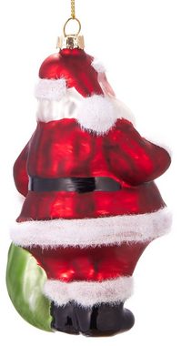 BRUBAKER Christbaumschmuck Weihnachtskugel Weihnachtsmann mit Geschenken, mundgeblasene Weihnachtsdekoration aus Glas, handbemalt - 12.5 cm