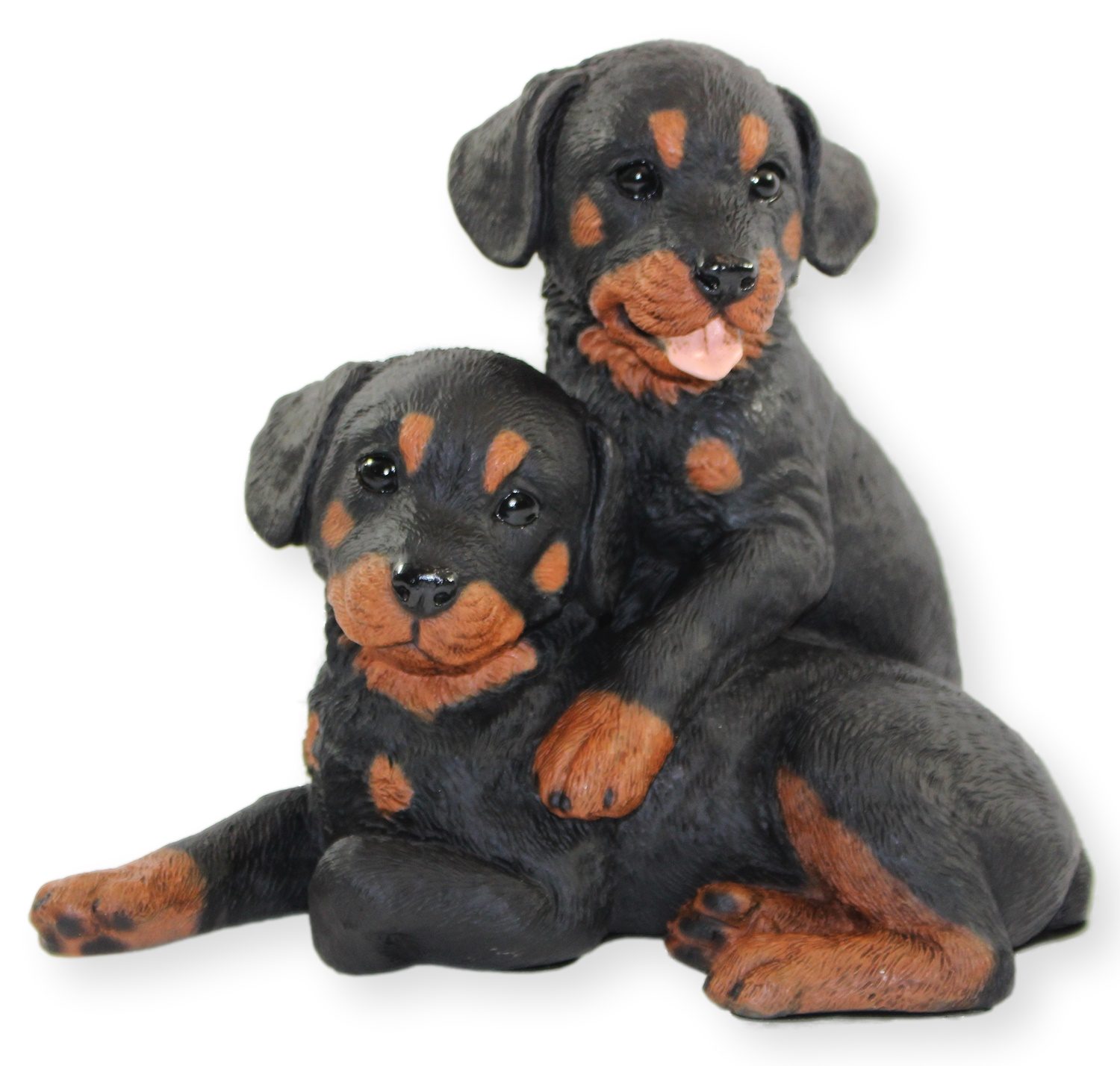 Castagna Dekofigur Kollektion Rottweiler zwei Castagna aus Hundefigur sitzend cm 21 Welpen Hund H Resin Tierfigur