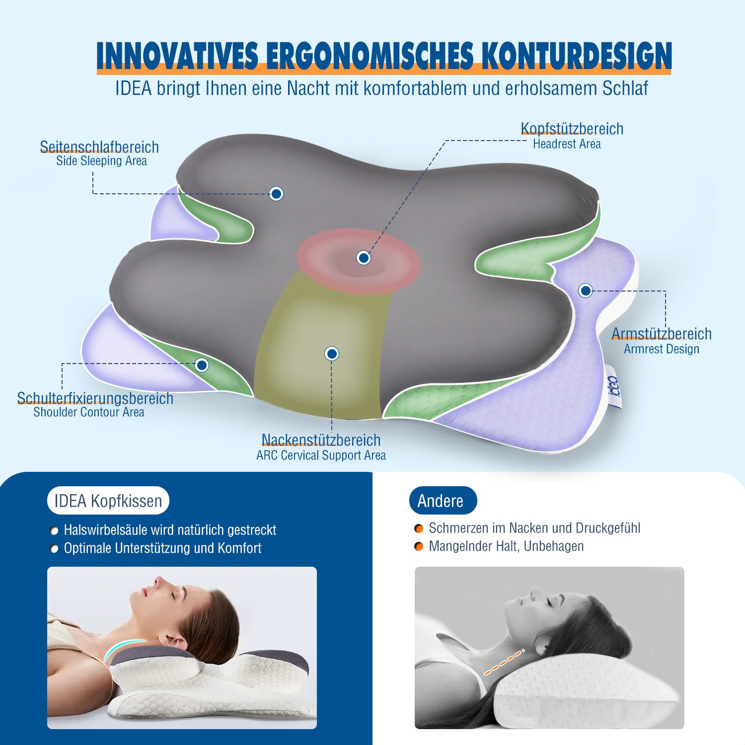 Esun Kopfkissen Memory Foam Kissen Kopfkissen, günstig online kaufen