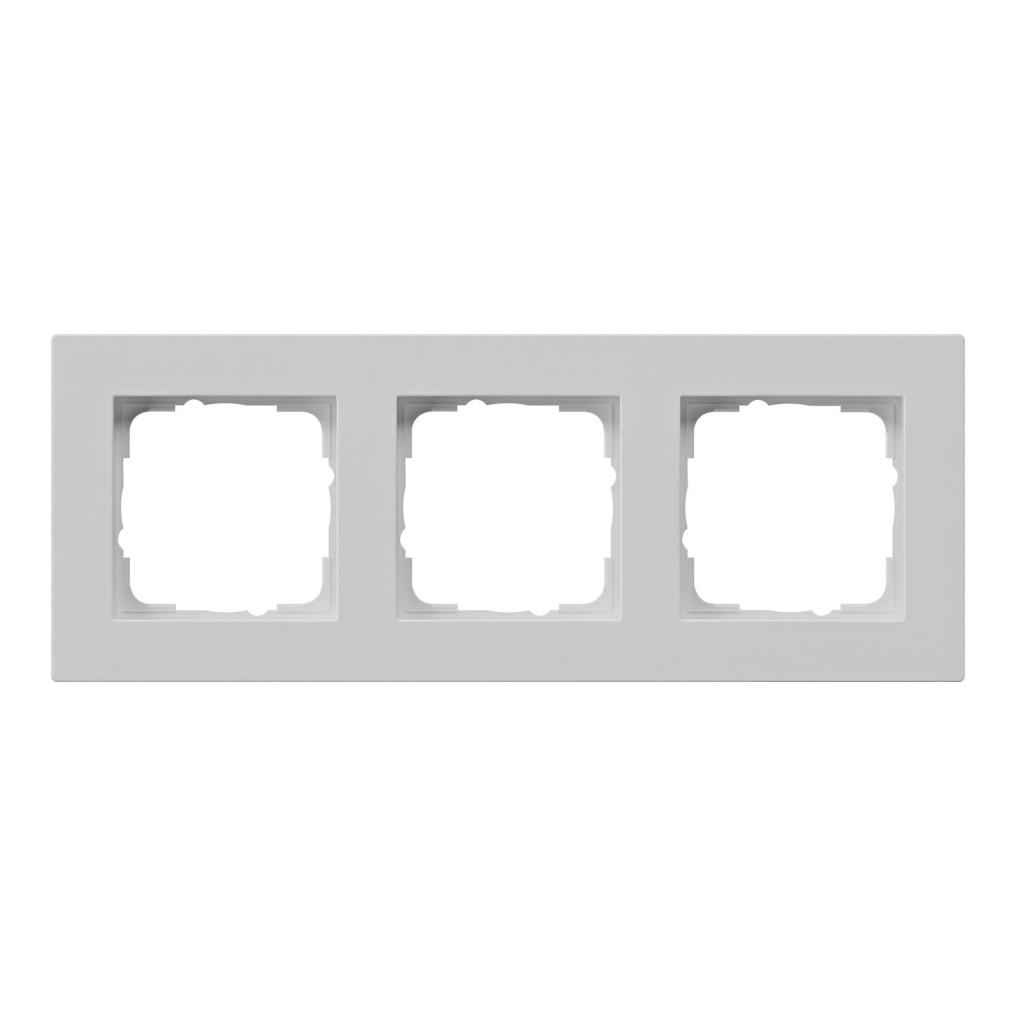 GIRA Abdeckplatte Gira Abdeckrahmen 3-f. flach, grau 0213375