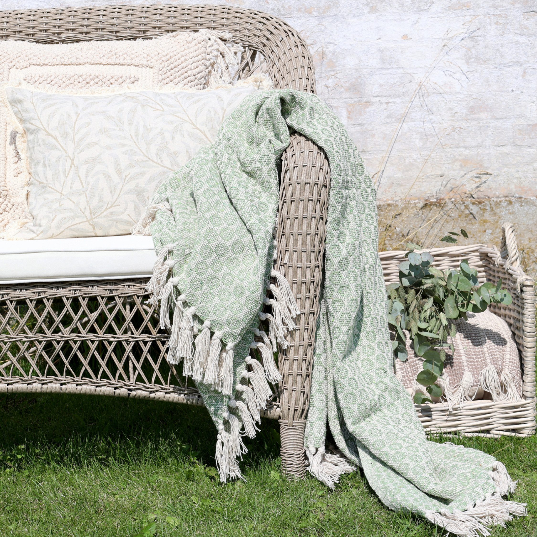 Plaid Chic Antique Aix Plaid Garnüberschuss Grün, Chic Antique