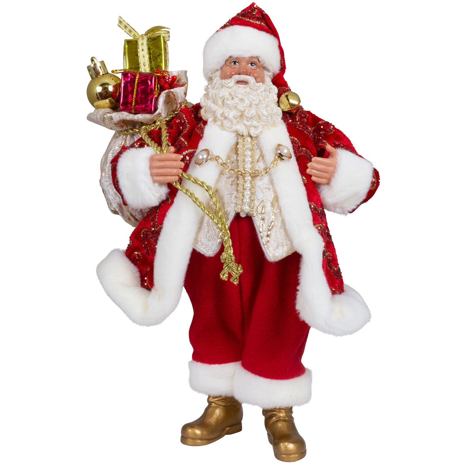 Christmas Paradise Weihnachtsmann Deko Figur 28 cm (Weihnachtsdeko, 1 St., stehend), rot-gold