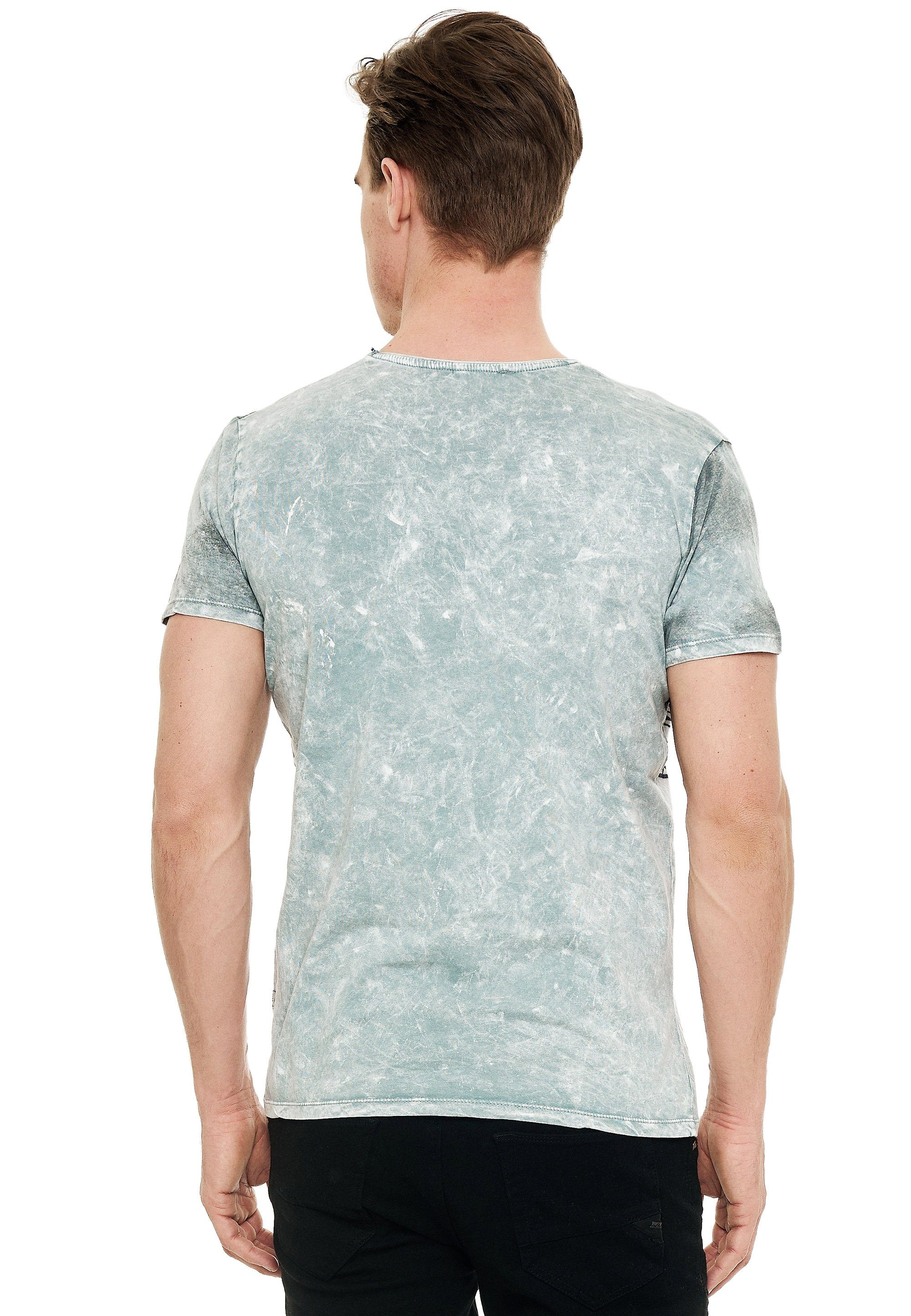 Rusty Neal T-Shirt mit grau eindrucksvollem Print