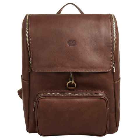 Piké Laptoprucksack, echt Leder, Made in Italy