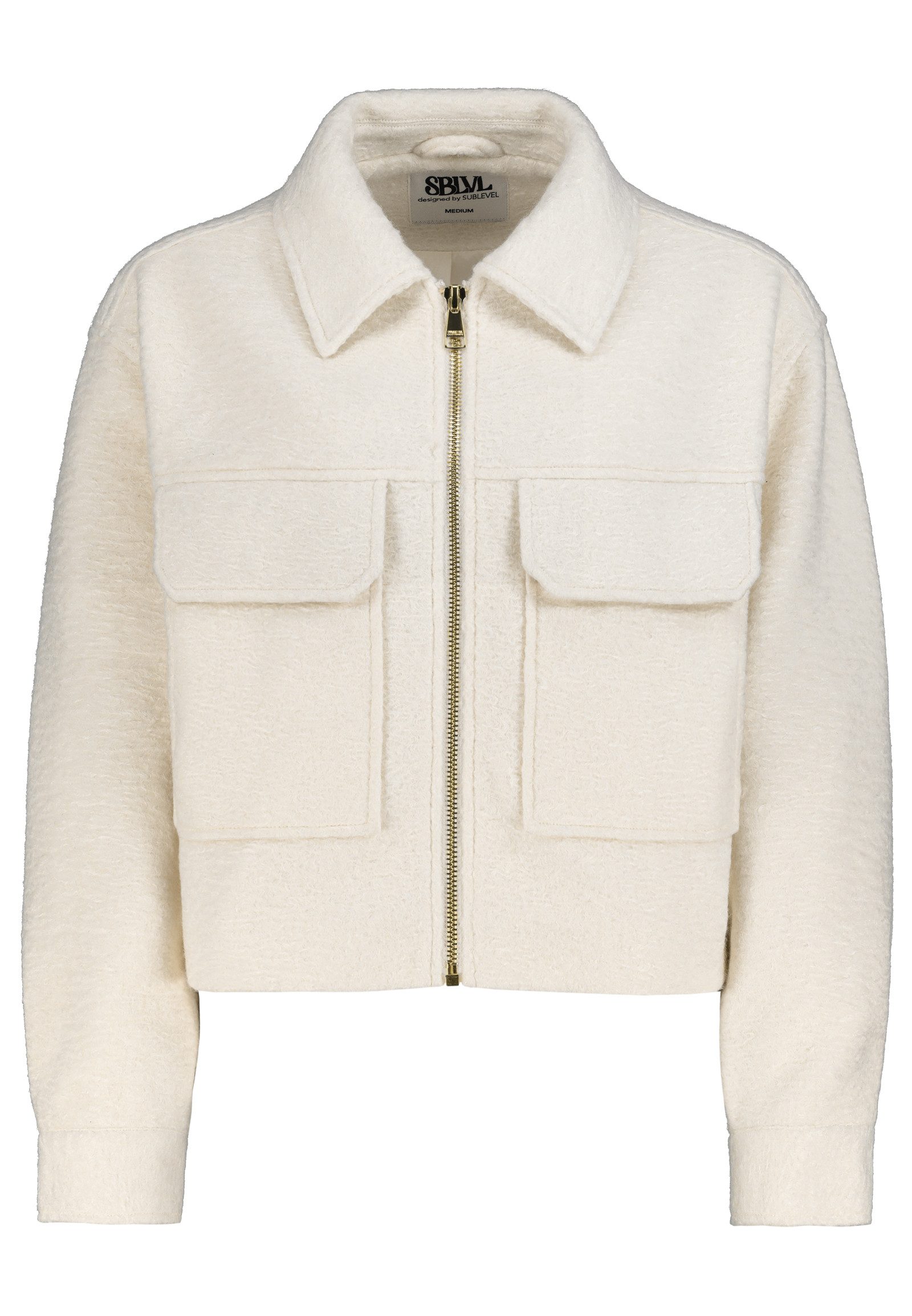 SUBLEVEL Hemdjacke Damen Kurzjacke Hemdjacke Umlegekragen, günstig online kaufen