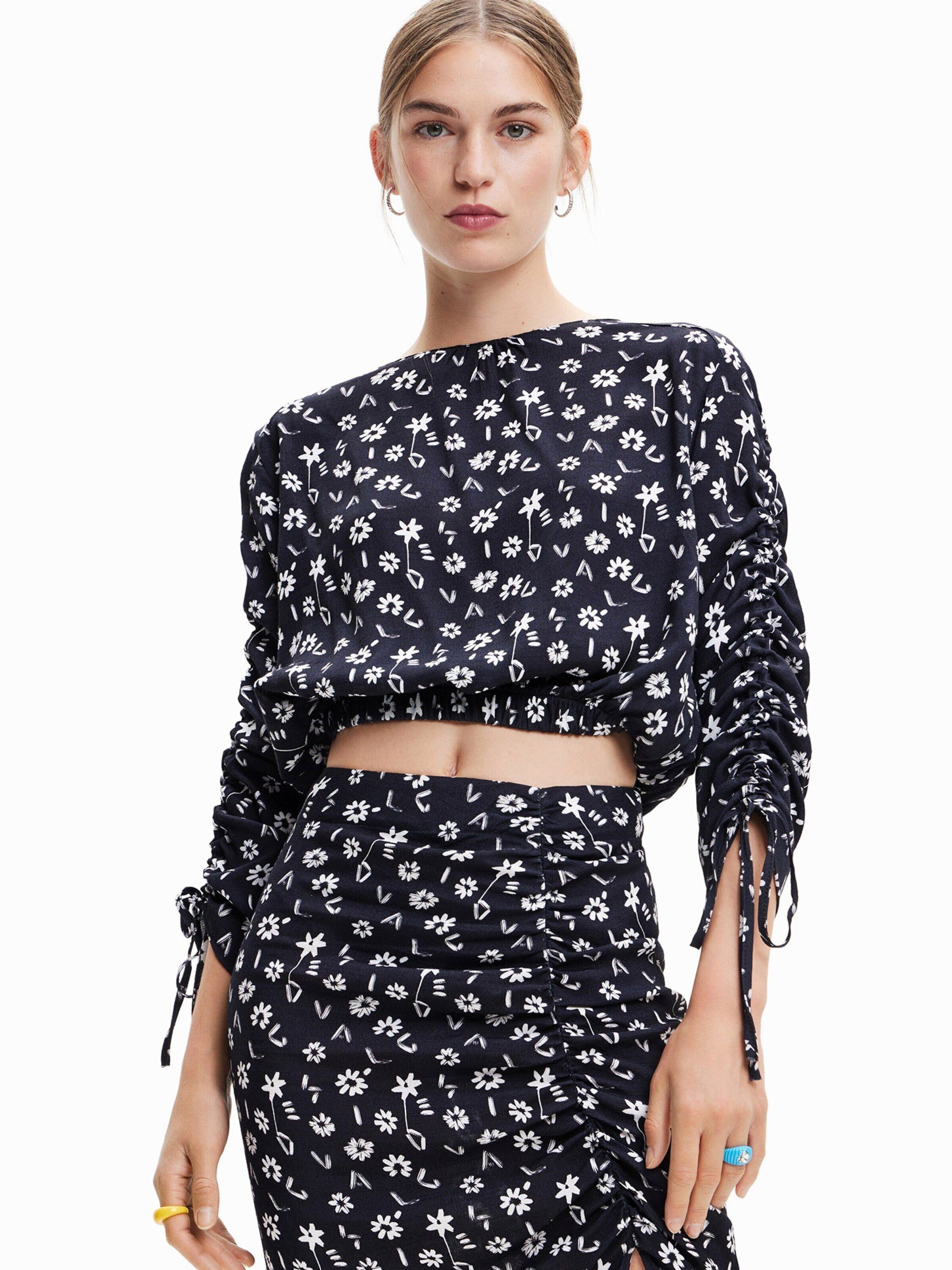 Desigual Langarmbluse CLARK (1-tlg) Drapiert/gerafft