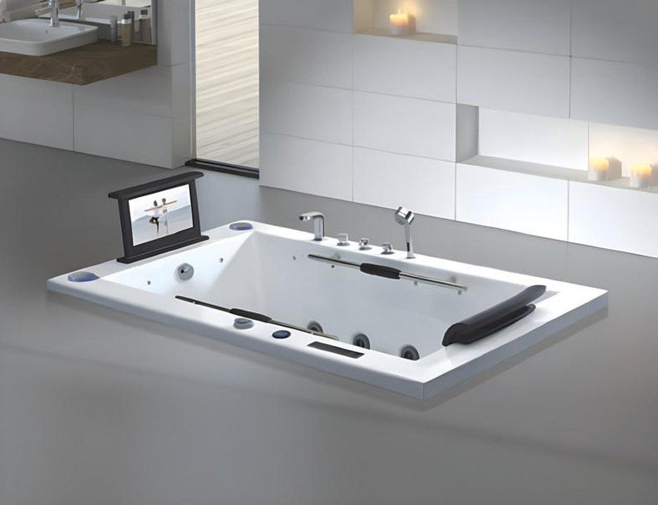 Xlmoebel Whirlpool-Badewanne Whirlpool Hydromassagewanne in Weiß aus robustem Acryl, Made in Europa
