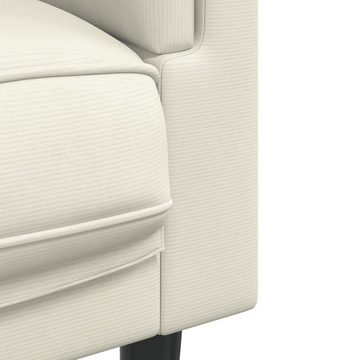 vidaXL Sofa 3-tlg. Sofagarnitur mit Kissen Creme Samt