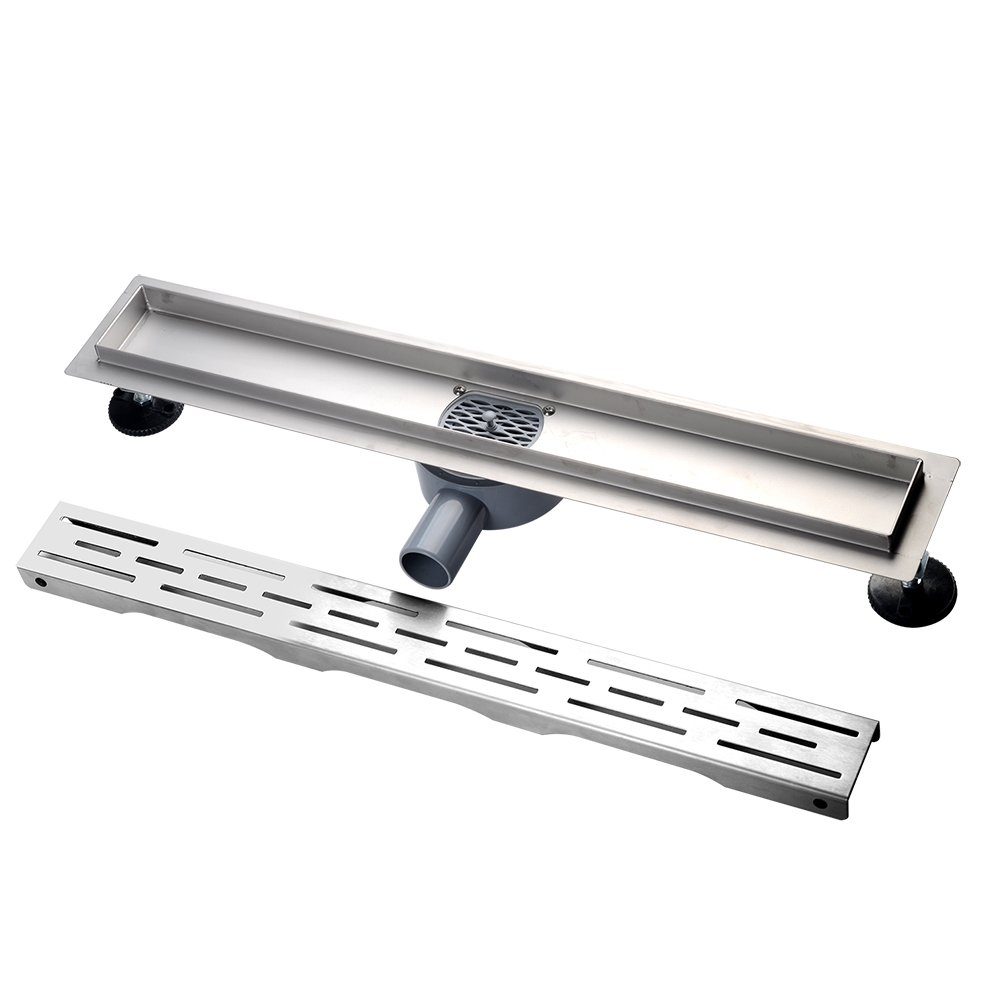 euroharry Duschrinne 360° Schlitz Duschrinne Edelstahl Bodenablauf Duschablauf Flach Slim