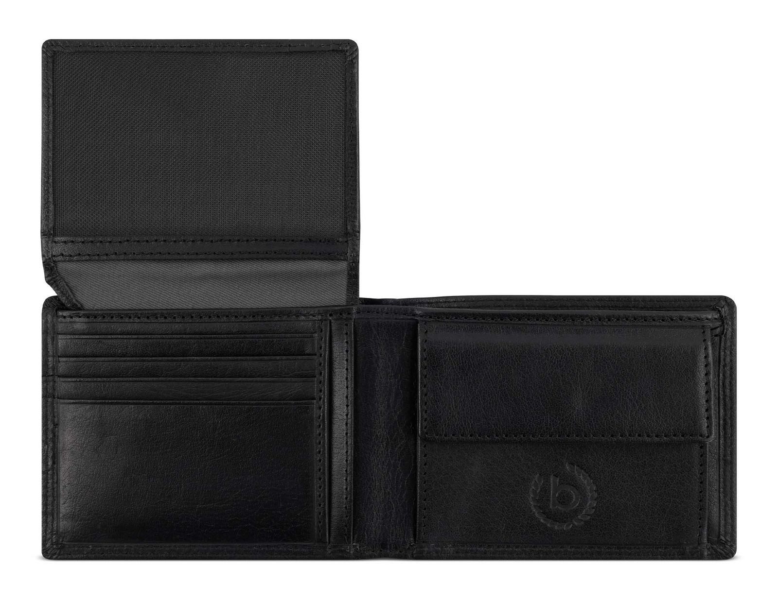 bugatti Geldbörse Wallet With Flap 7CC, aus echtem Büffelleder mit RFID-Blocker Schutz