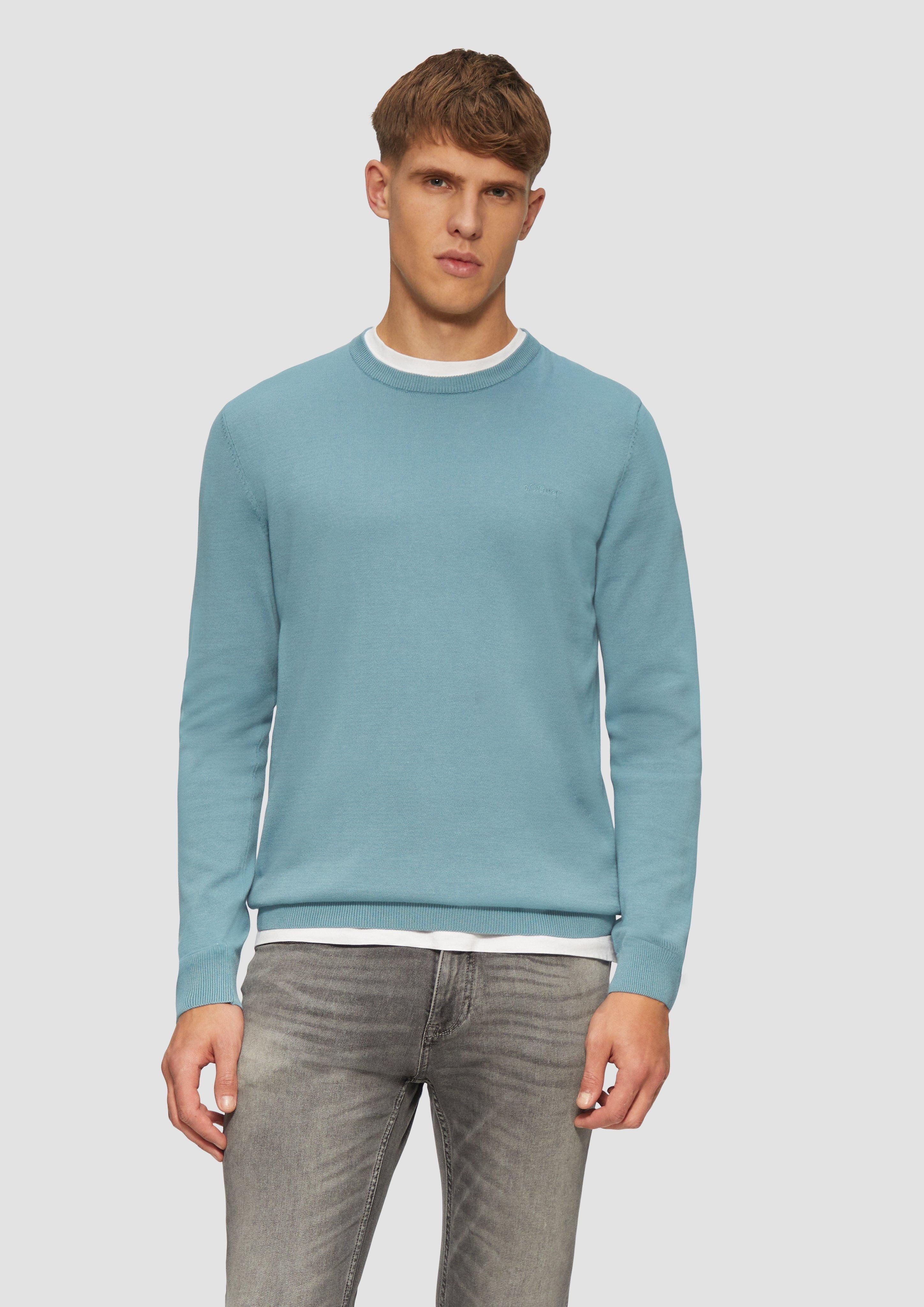 s.Oliver Strickpullover Strickpullover mit Logo-Stickerei Logo günstig online kaufen