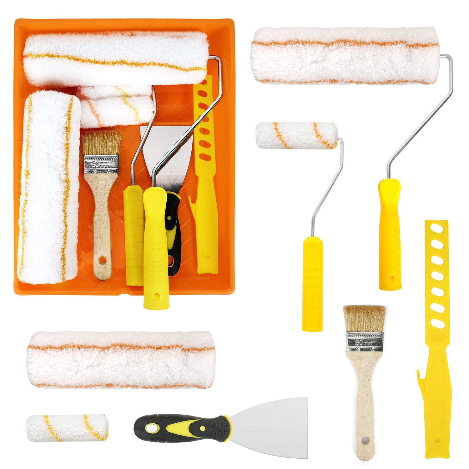 OSTWOLKE Малярський валик Profi Farbwalze Малярський валик Set Malerroller Malergitter Farbwanne (10-St)