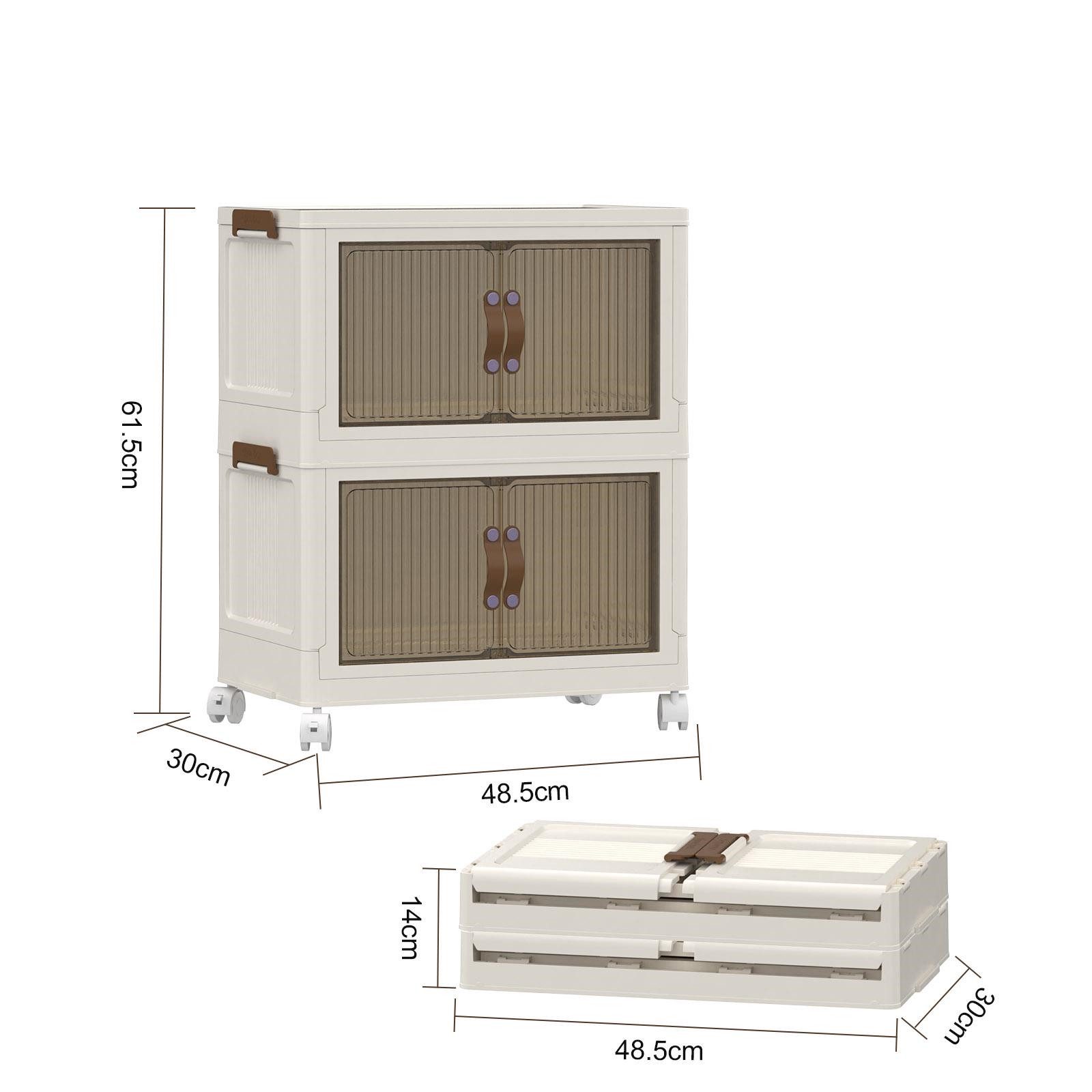 Aufbewahrungsbox Faltbar Aufbewahrungsbox mit Deckel, 2 STK Klappboxen Kunststoff