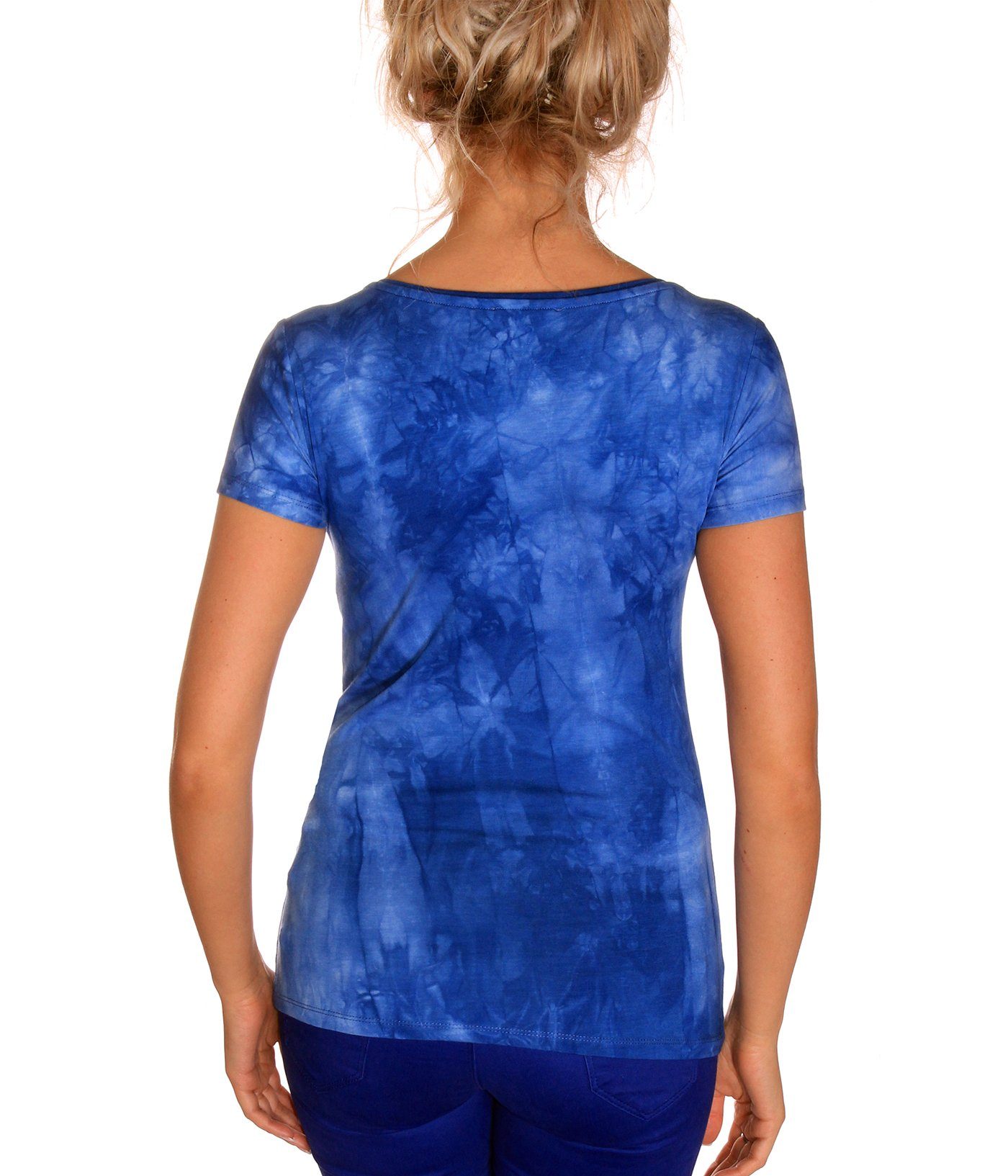 RMK T-Shirt Damen Freizeit Sommer kurzarm Shirt mit V-Kragen V-Neck günstig online kaufen