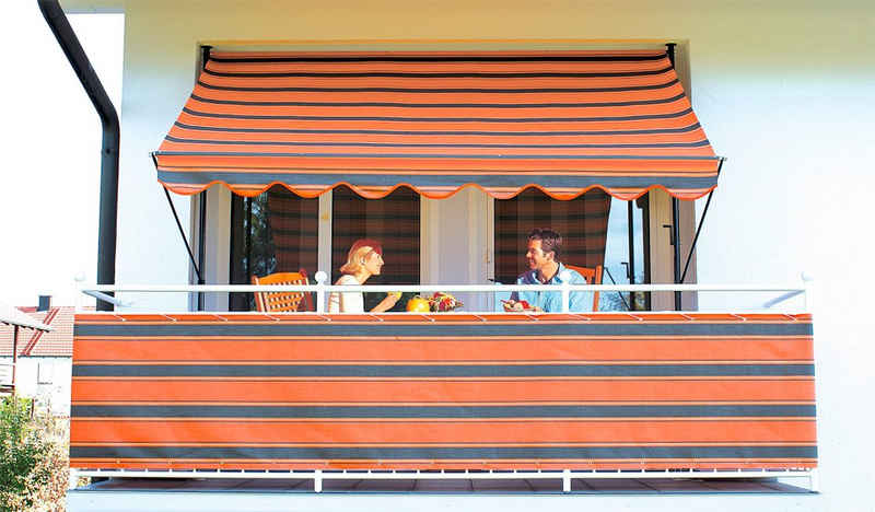 Angerer Freizeitmöbel Klemmmarkise orange-braun, Ausfall: 150 cm, versch. Breiten