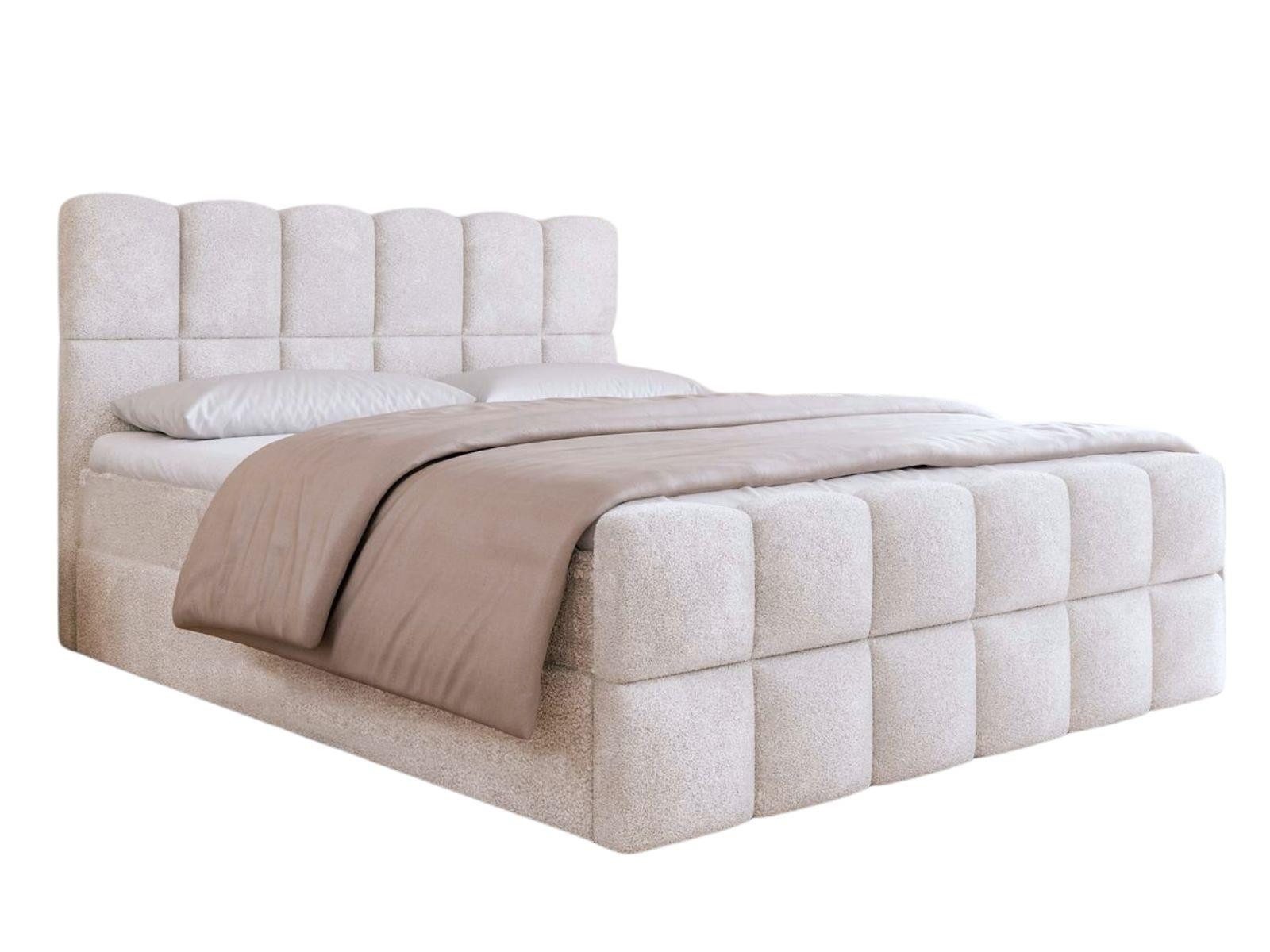 Compleo Boxspringbett Wolkenbett mit zwei Bettkästen, Bezug: Bouclé, Designer Bett