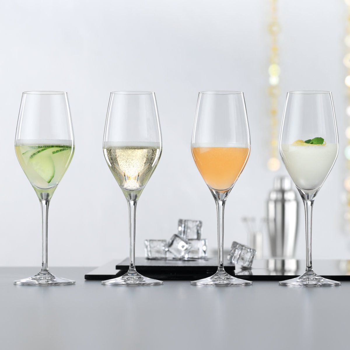 SPIEGELAU Champagnerglas Bar Spezialgläser, Kristallglas, Set 4-tlg.