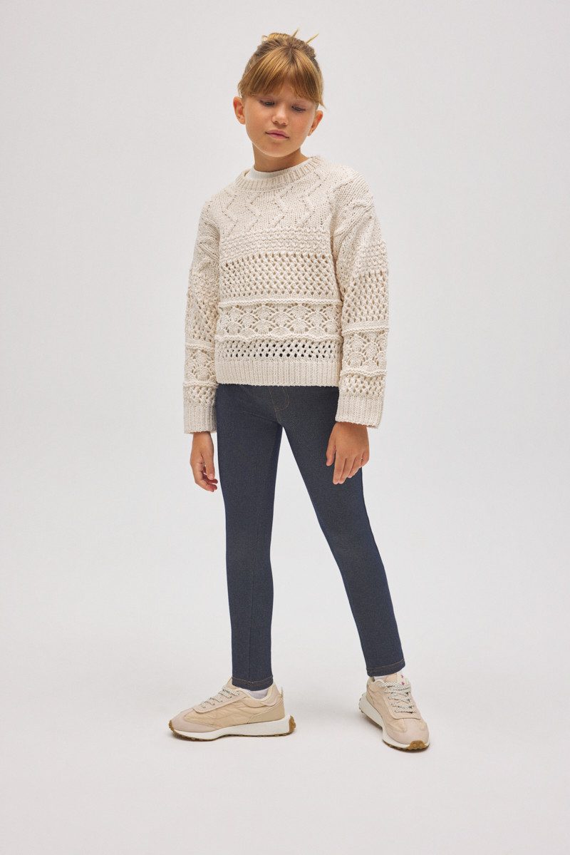 YSABEL MORA Leggings Ysabel Mora warme Thermo Leggings Taschen Jeanslook marino jeans (1-tlg., kein Set)