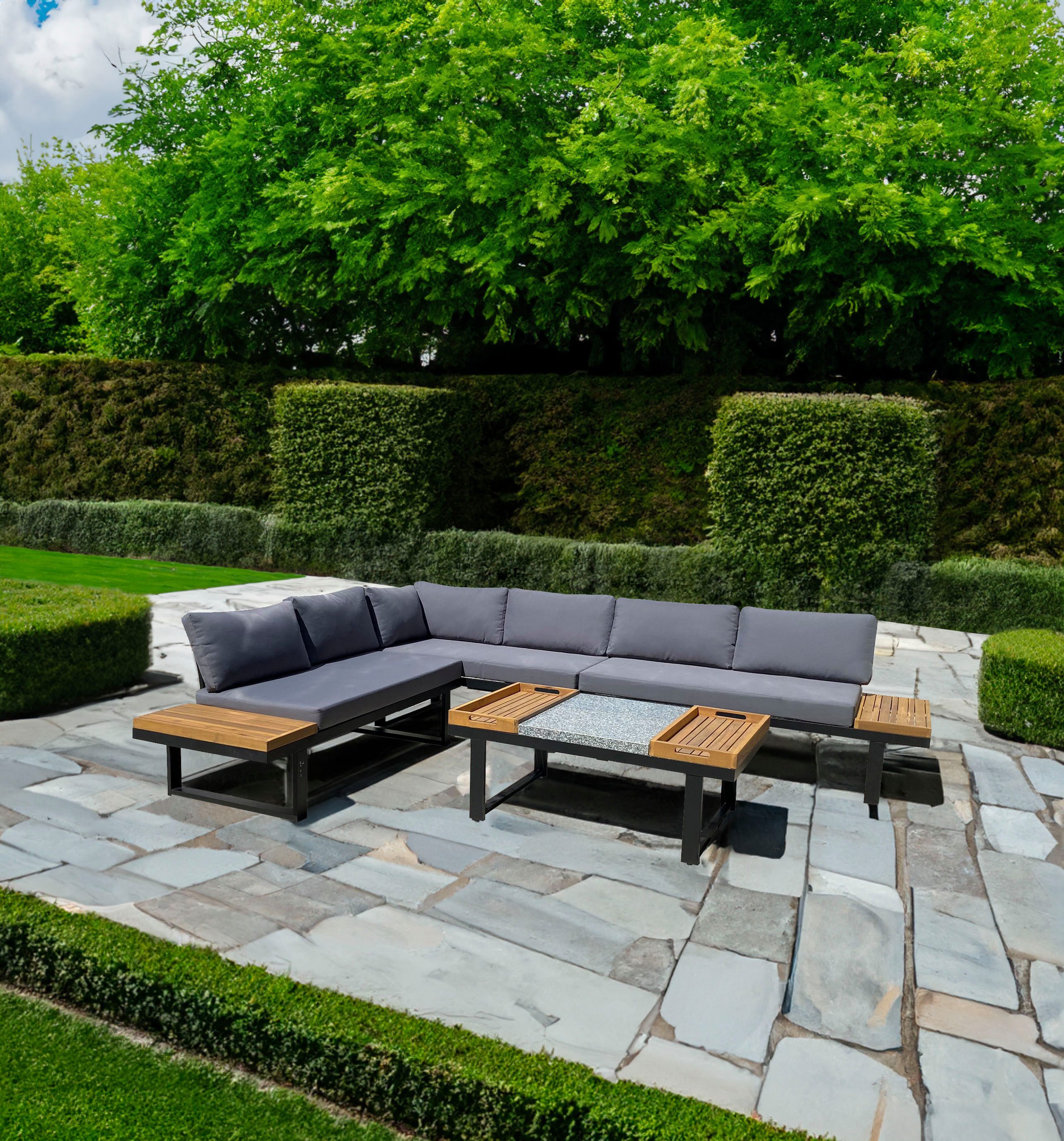 Garden Pleasure Gartenlounge-Set, Lounge-Gruppe »MERIDA«, 1 Ecklounge, Tisch LxB: 110x65 cm