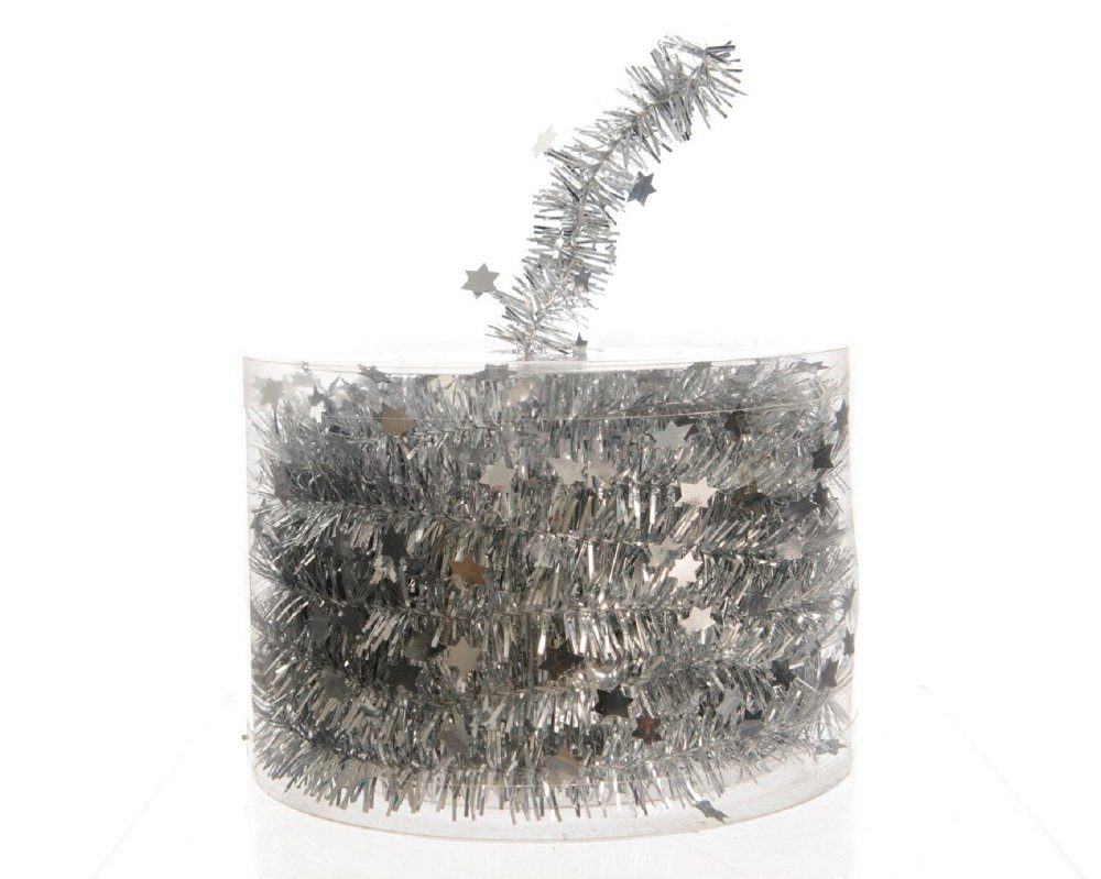 Girlanden Girlande Sternengirlande Weihnachten Baumschmuck Tischdeko silber 7 m
