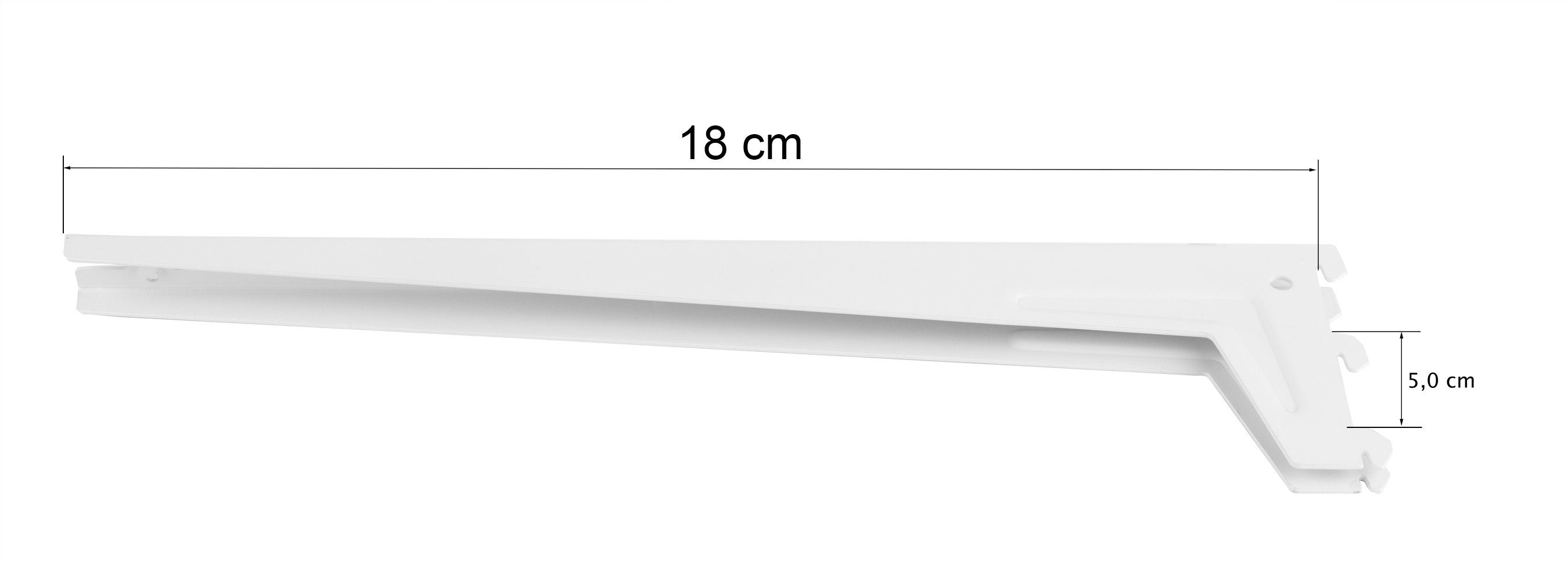 BigDean Wandregalhalter Winkel-Träger Regalträger weiß zu 18x5 Wandschienen cm Passend