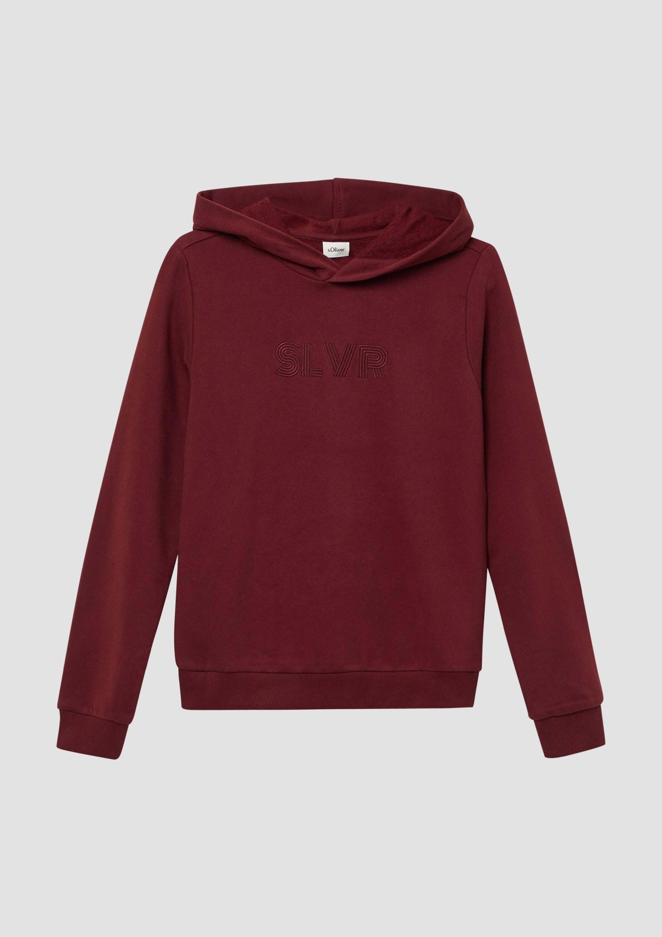 s.Oliver Sweatshirt Sweatshirt Kapuzen-Sweatshirt mit Stickerei und kuscheliger Innenseite