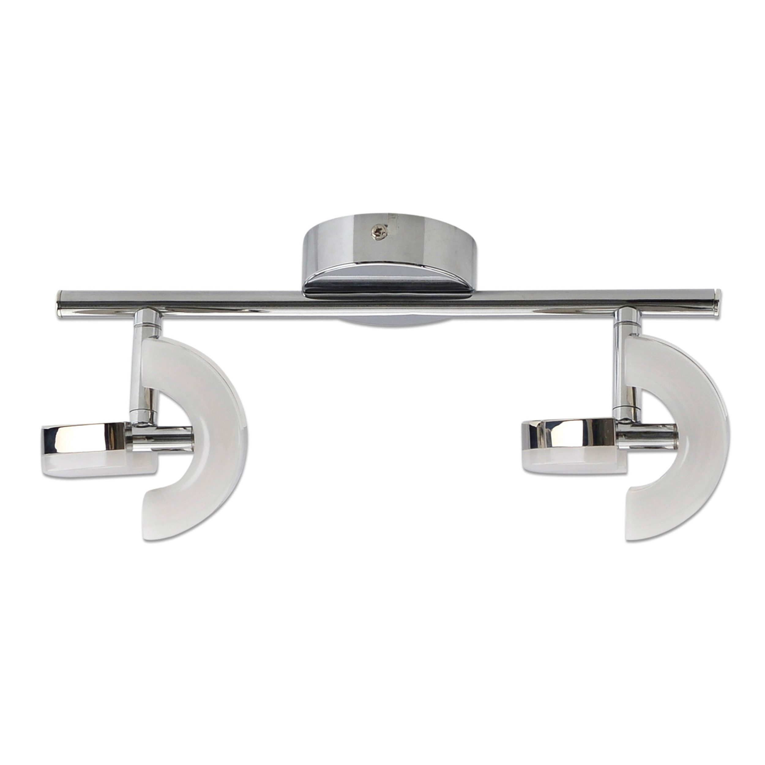 näve LED Deckenspot Affi, LED fest integriert, Warmweiß, 2er Spot Wand und Decke, verstellbar, L: 30cm, chromfarben, warmweiß