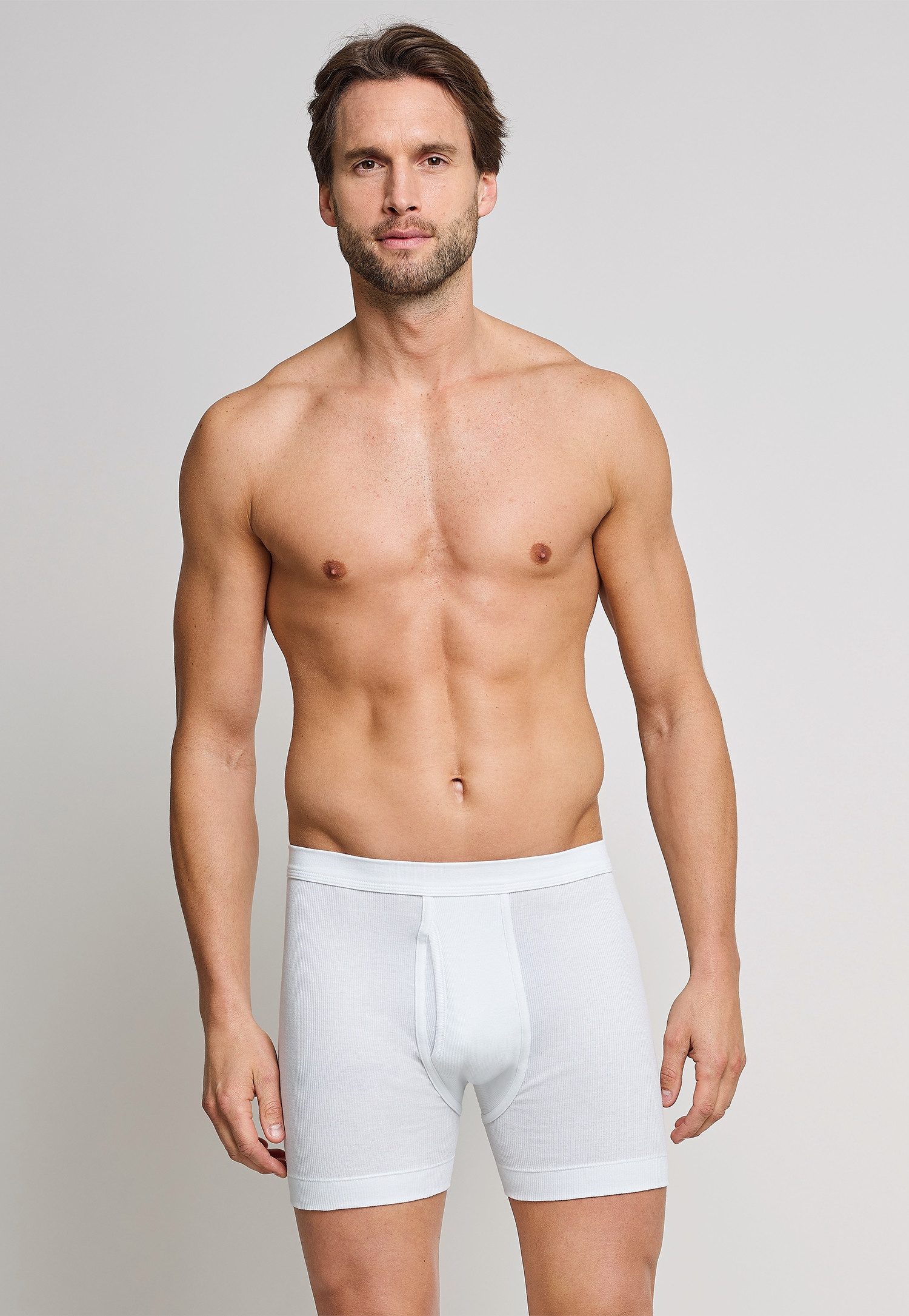 Schiesser Boxershorts Essentials Softbund, Doppelripp-Qualität, Baumwolle, mit Eingriff