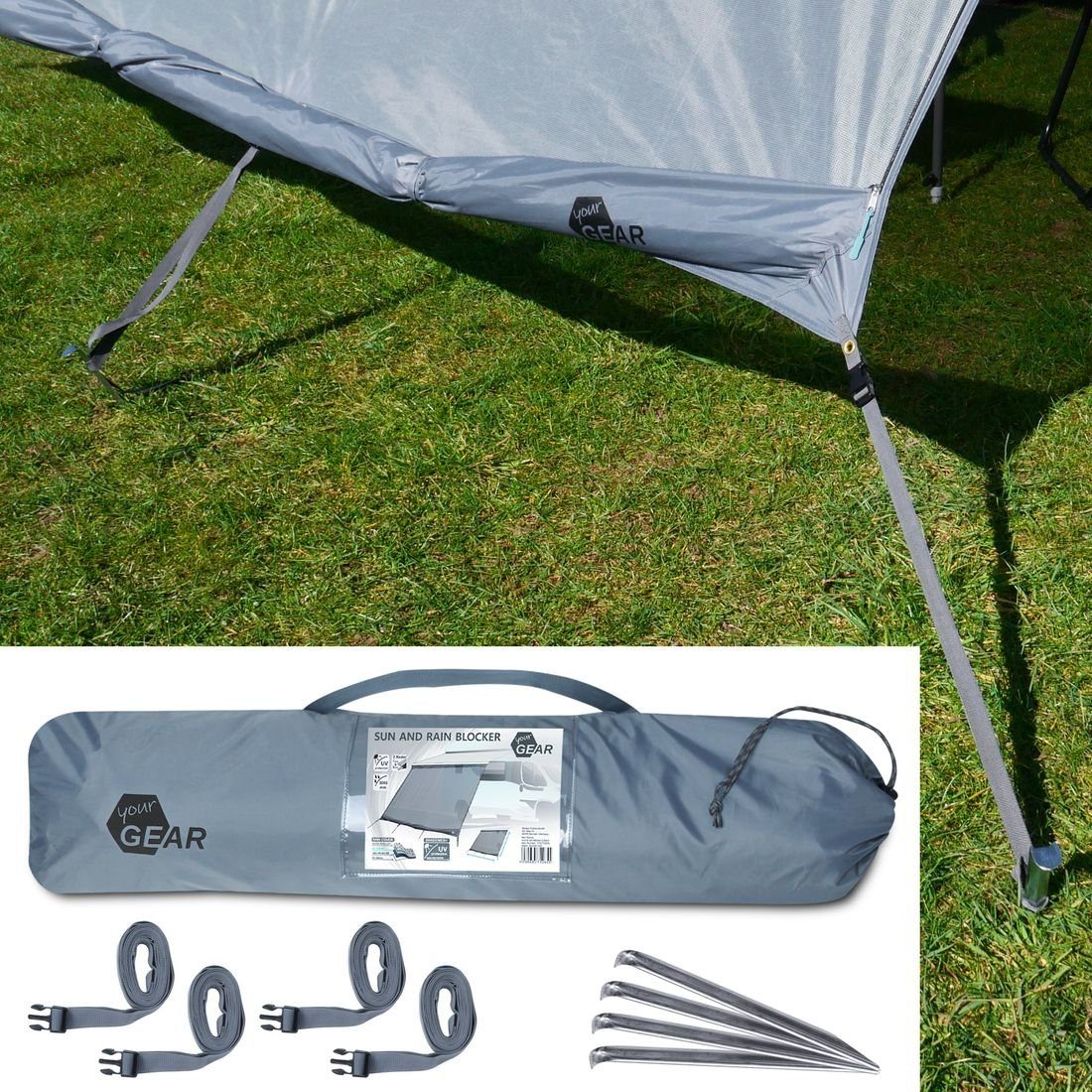 yourGEAR Markise, Bulli m + Campingbus x Personen: für Blocker Vorzelt 0 2 2,4 Sun - yourGEAR Rain