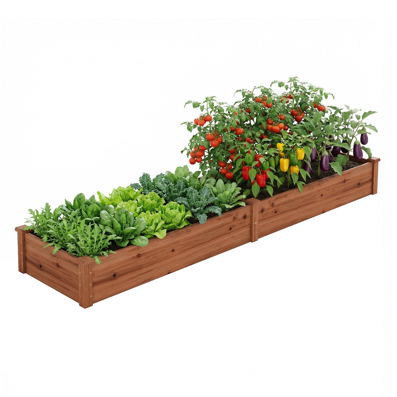 COSTWAY Hochbeet, Pflanzkasten, Gartenbeet, Blumenkasten, 240 x 60 x 25 cm