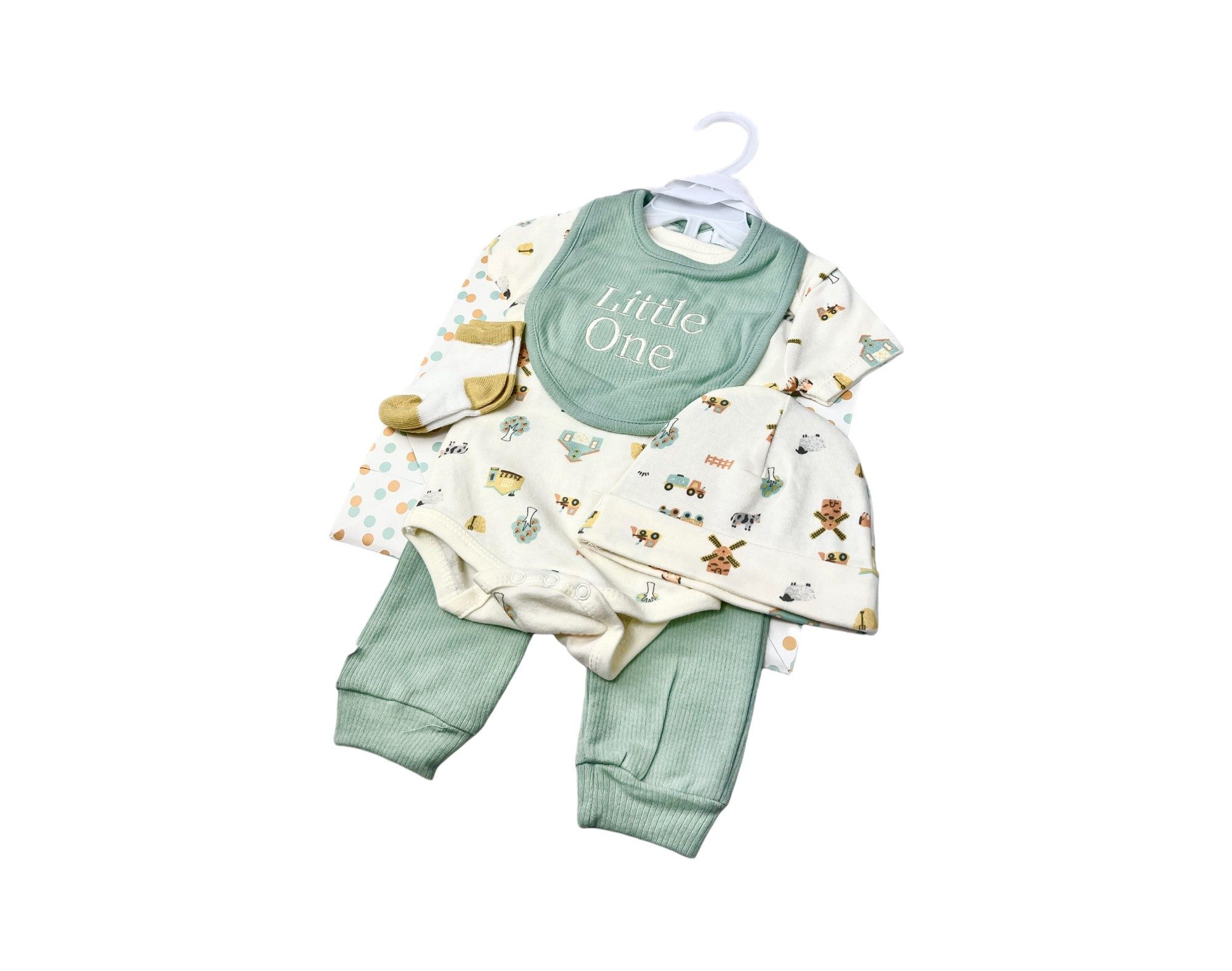 VewoTex Strampler Baby Starter-Set » Body, Hose, Lätzchen, Socken & Mütze (Set, 5-tlg., 5er-Pack) » Geschenkidee für Babyparty » Baby Geschenk-Set für die Babyparty