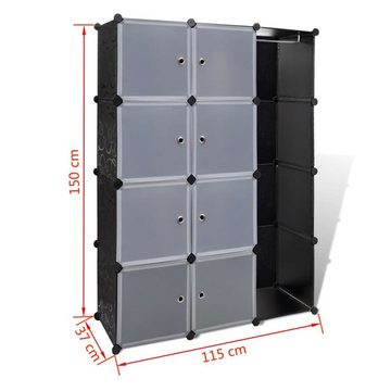 vidaXL Kleiderschrank Kleiderschrank Modularer Schrank mit 9 Fächern 37115150 cm Schwarz und
