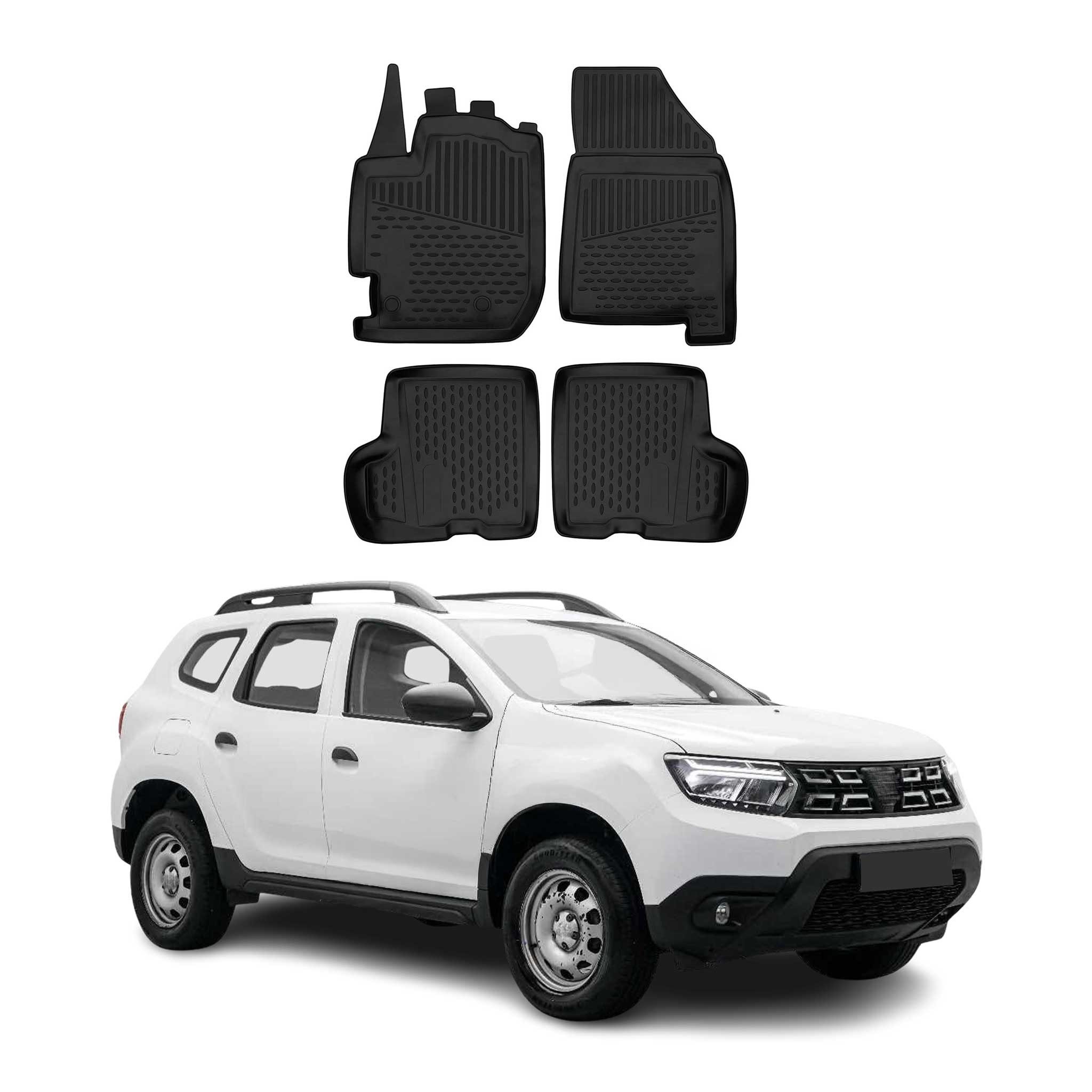 OMAC Auto-Fußmatten für Dacia Duster 2017-2024 Schwarz 4 tlg TPE (4 St), für Dacia Duster 2017-2024 Dacia Duster 2017-2024, Antirutsch,Wasserfest,Einfache Installation