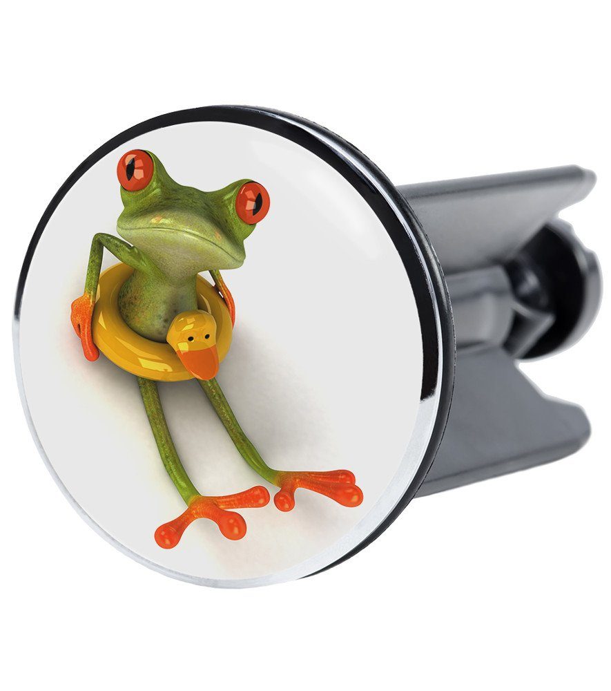 Sanilo Waschbeckenstöpsel Froggy, Ø 4.0 cm, hochwertig, universell, mit Motiv, 100% wasserdicht