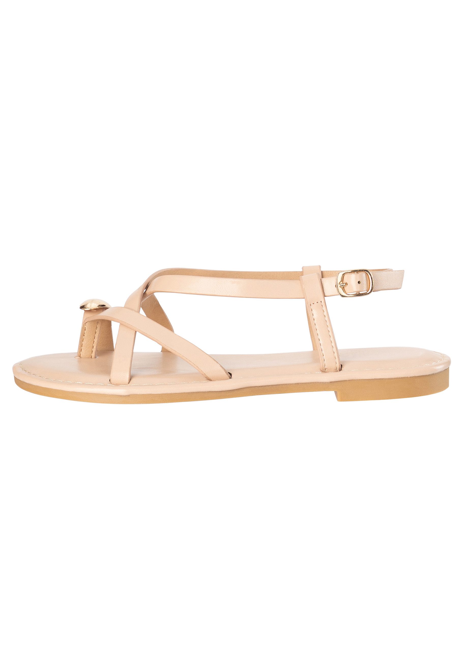 Day Vine Damen Riemchensandalen mit Zehenring und Schmuckdetail Sandalette
