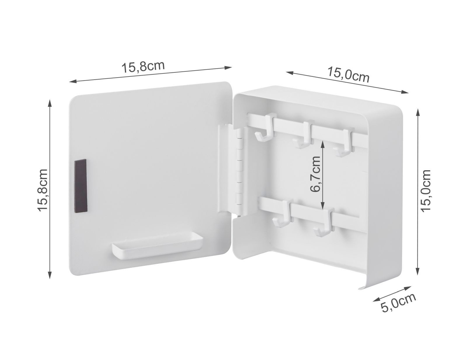 Yamazaki Schlüsselkasten "Tower" aus Metall 15x15x5cm, magnetisch, Schlüsse günstig online kaufen