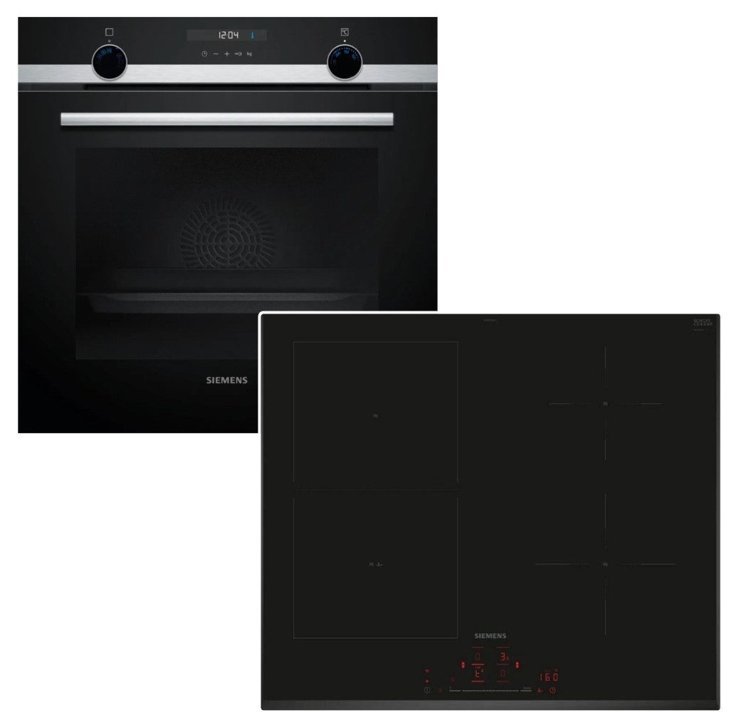 Siemens Backofen-Set Backofen 3DHeißluft Hydrolyse Teleskop +Induktionskochfeld